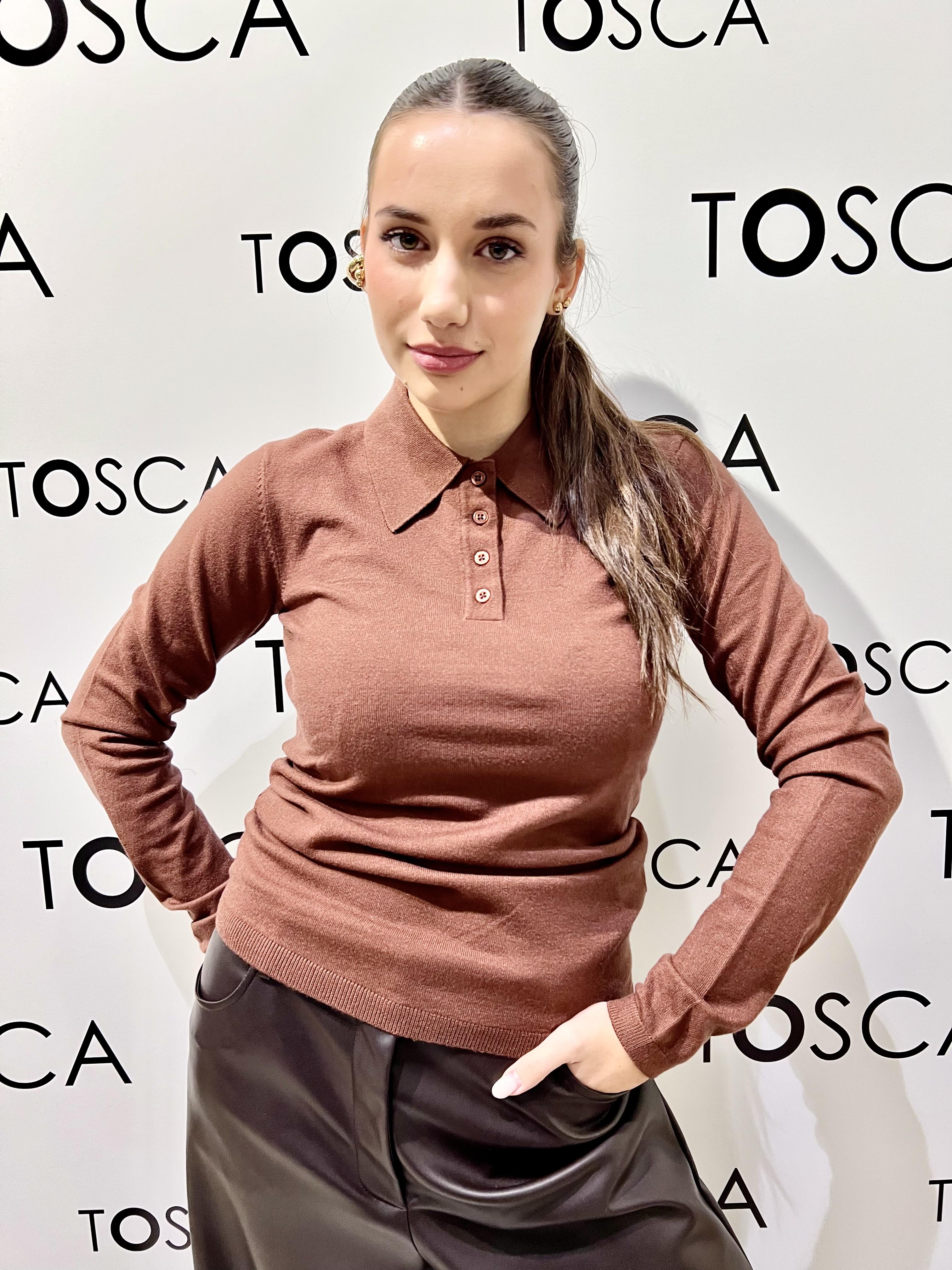 maglia con colletto e bottoni silvian heach GPP25555POMARRONE SILVIAN HEACH