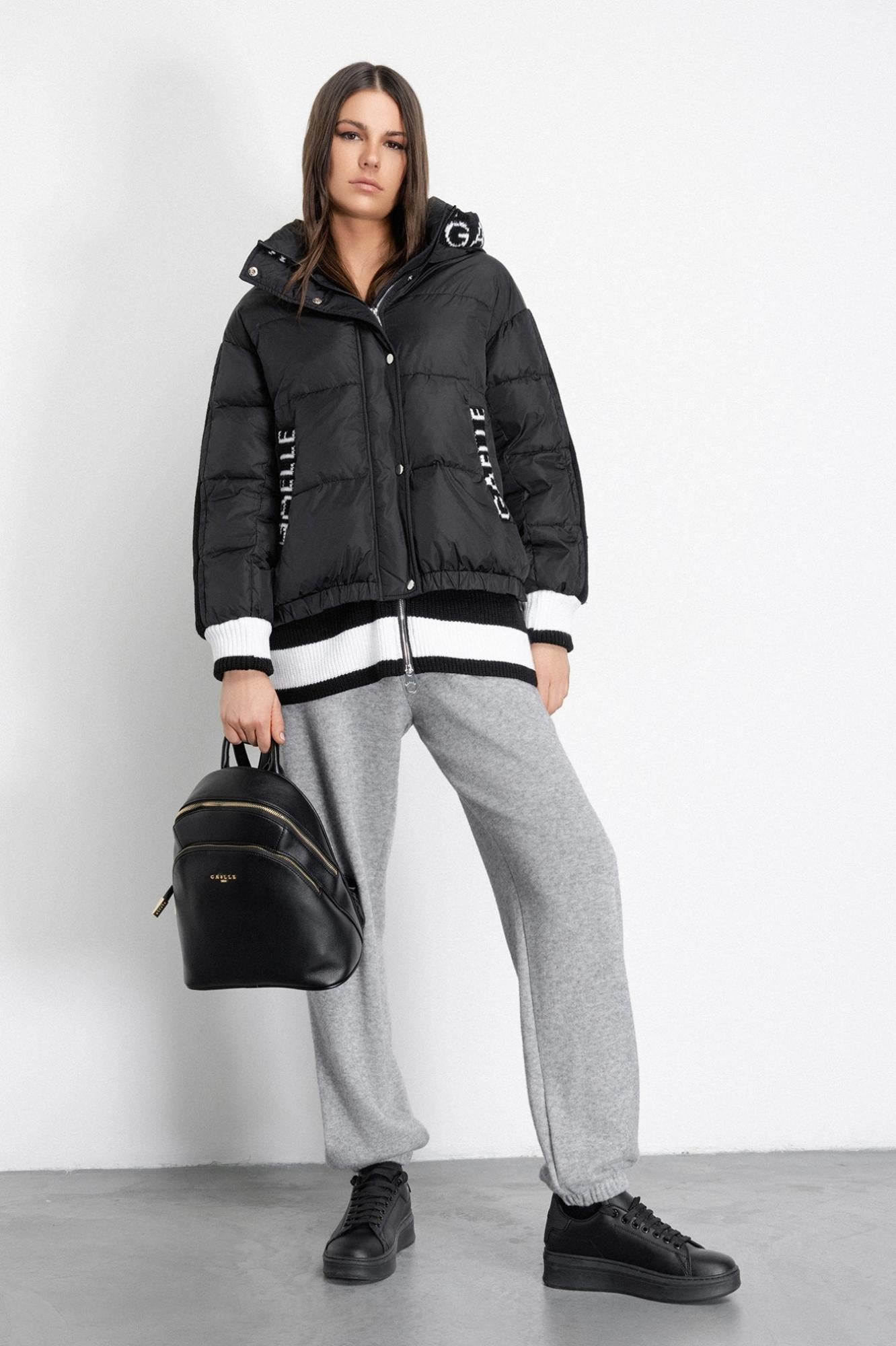 pantalone in maglia con smacchinato in vita grigio ferro gaëlle paris GAABW07656TMTM001941,9 GAELLE