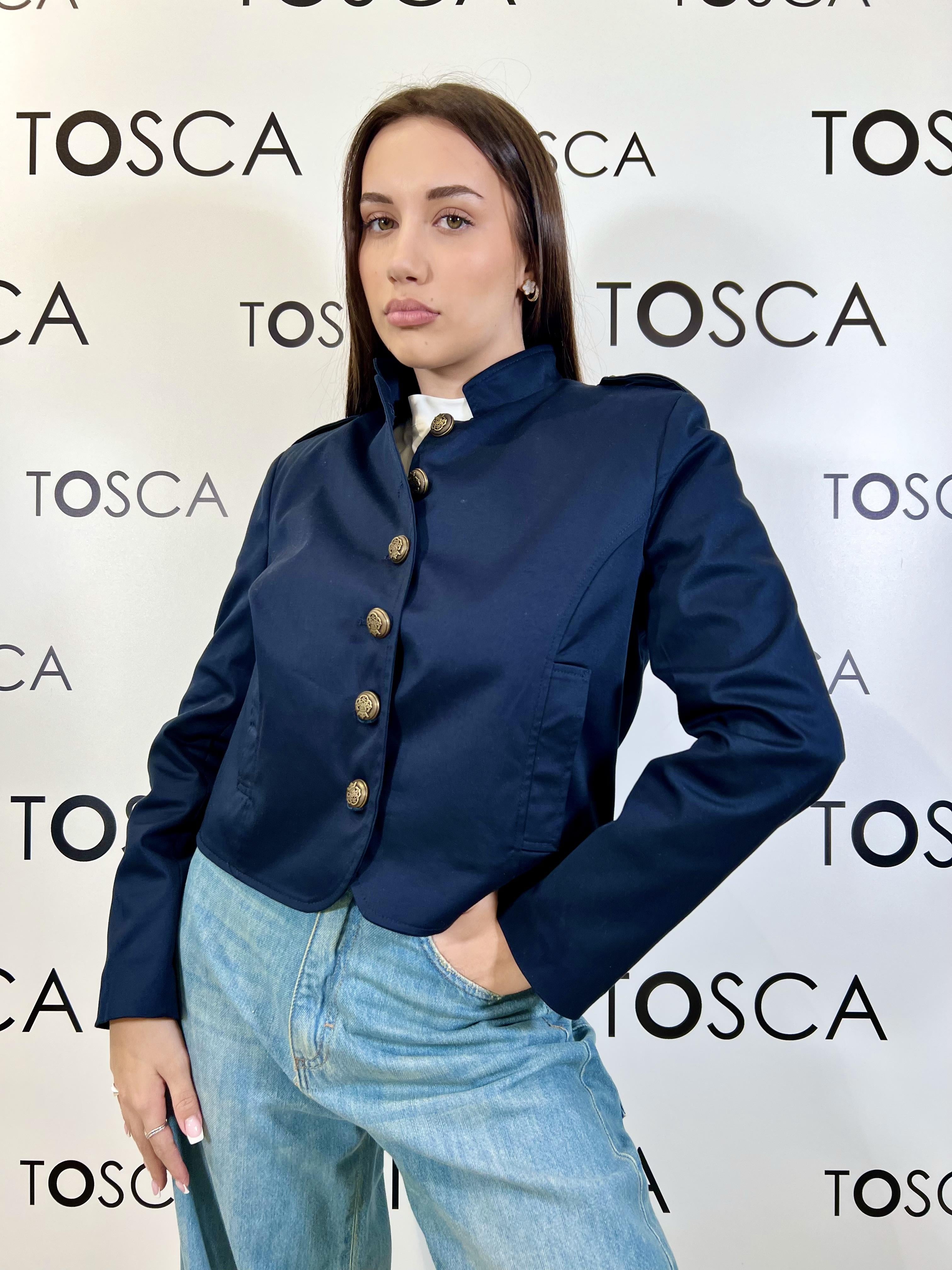 giacca guru con bottoni in metallo tensione in 26B3797BLU TENSIONE IN
