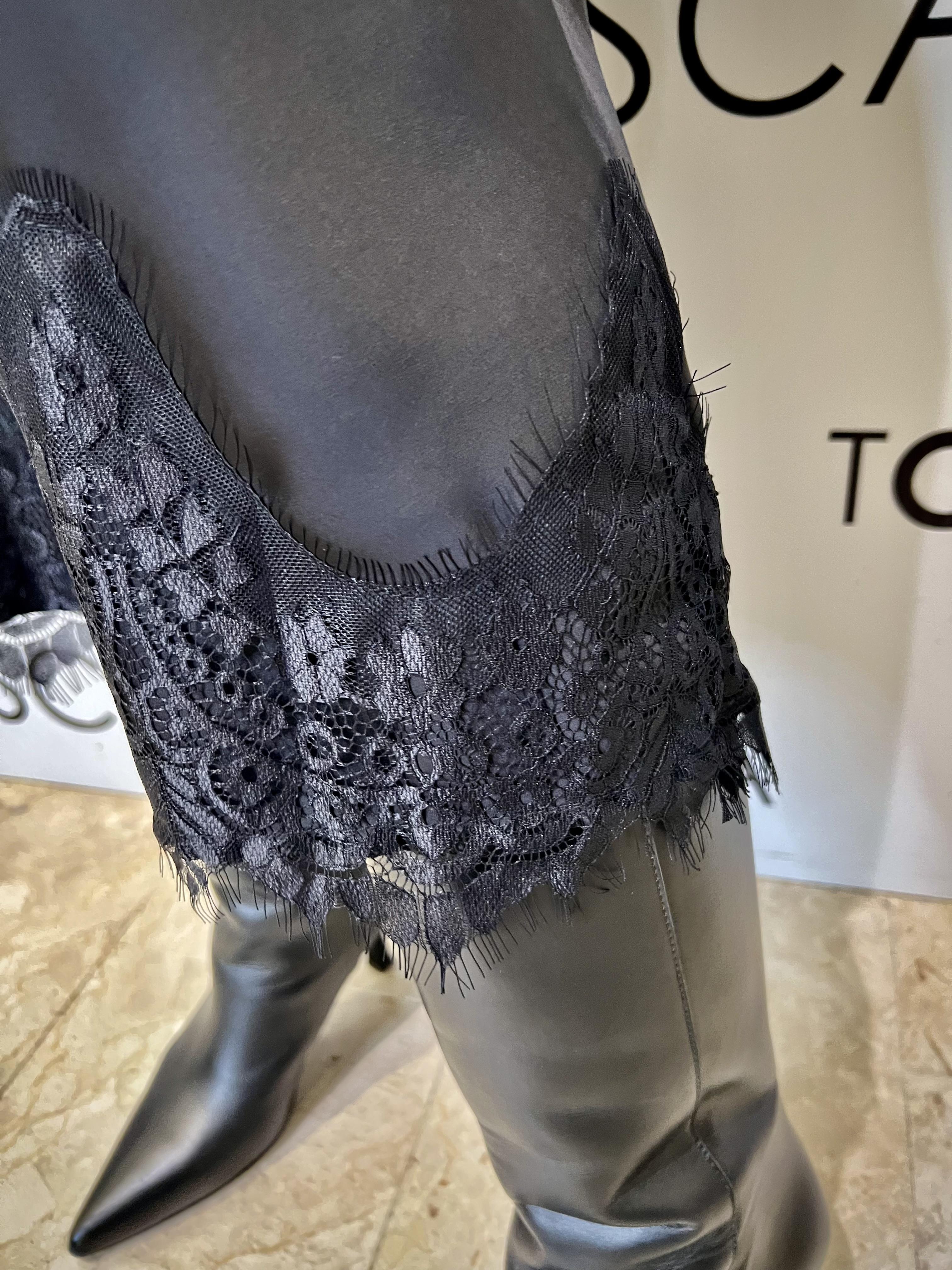 gonna con pizzo tensione in 37660NERO TENSIONE IN