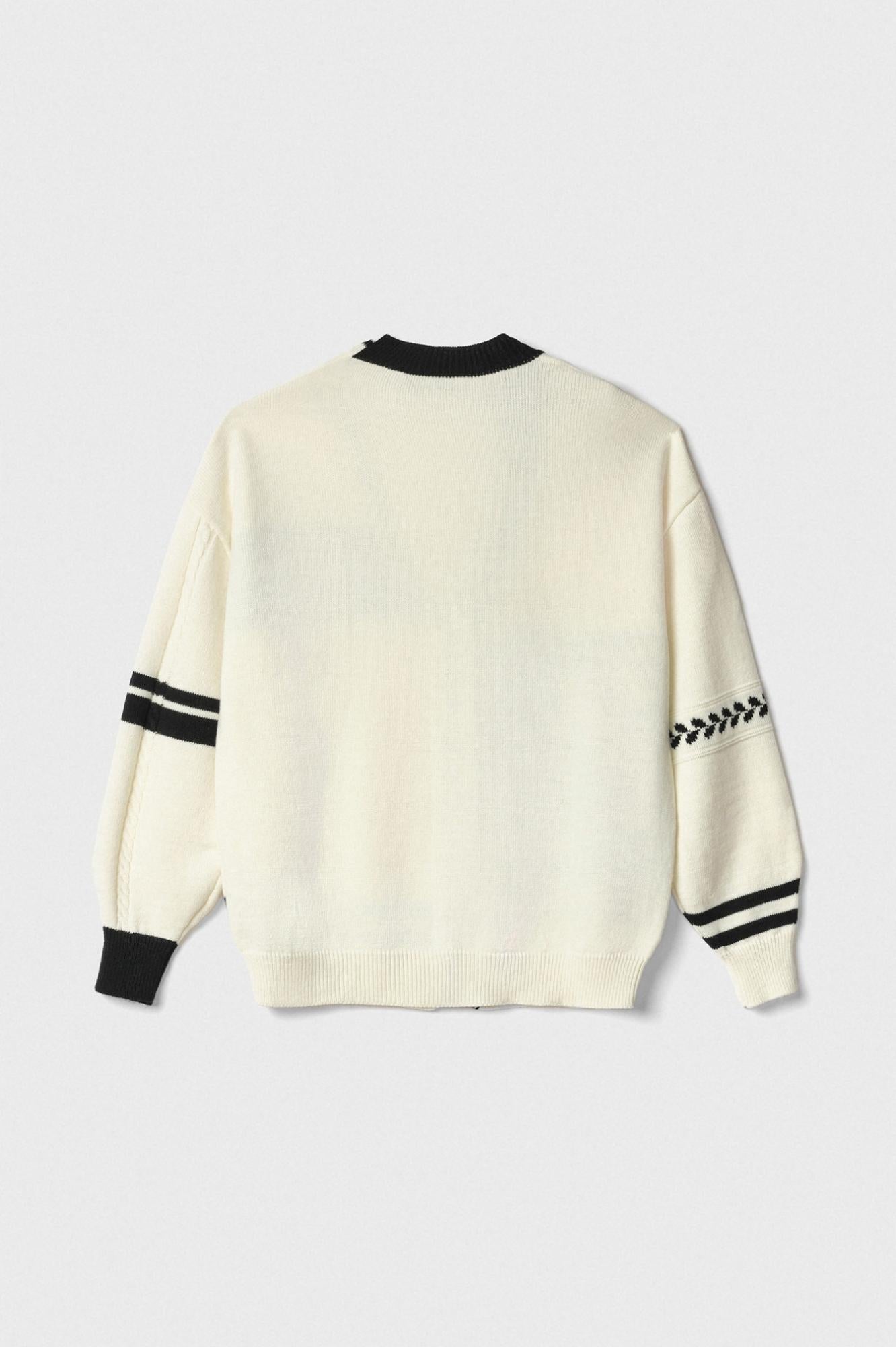 cardigan in maglieria con ricamo logo off white gaëlle paris GAABW07165MBFI0001OFF-WHITE GAELLE