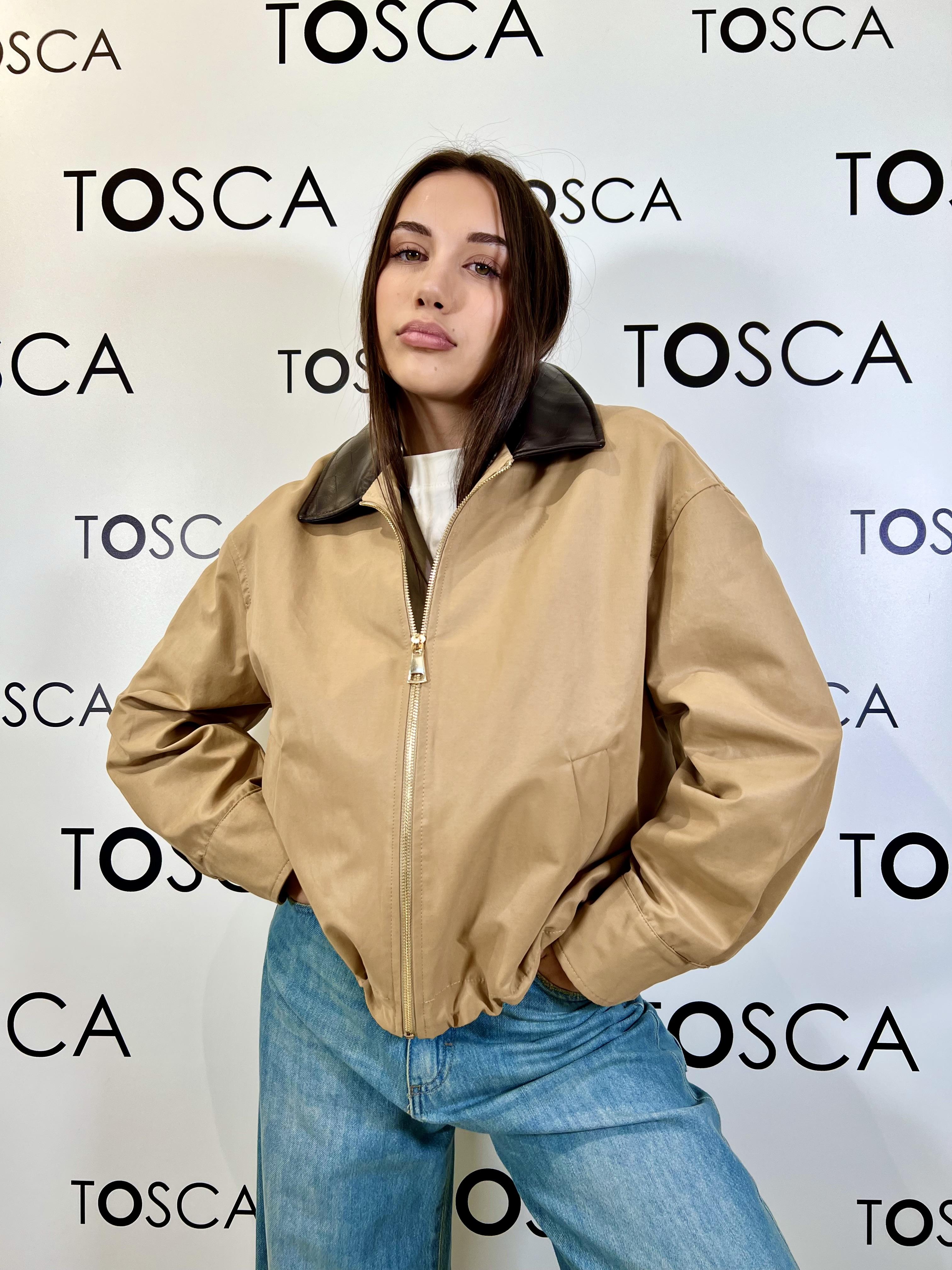 giubbotto in in cotone collo in ecopelle tensione in 26B4363BEIGE TENSIONE IN