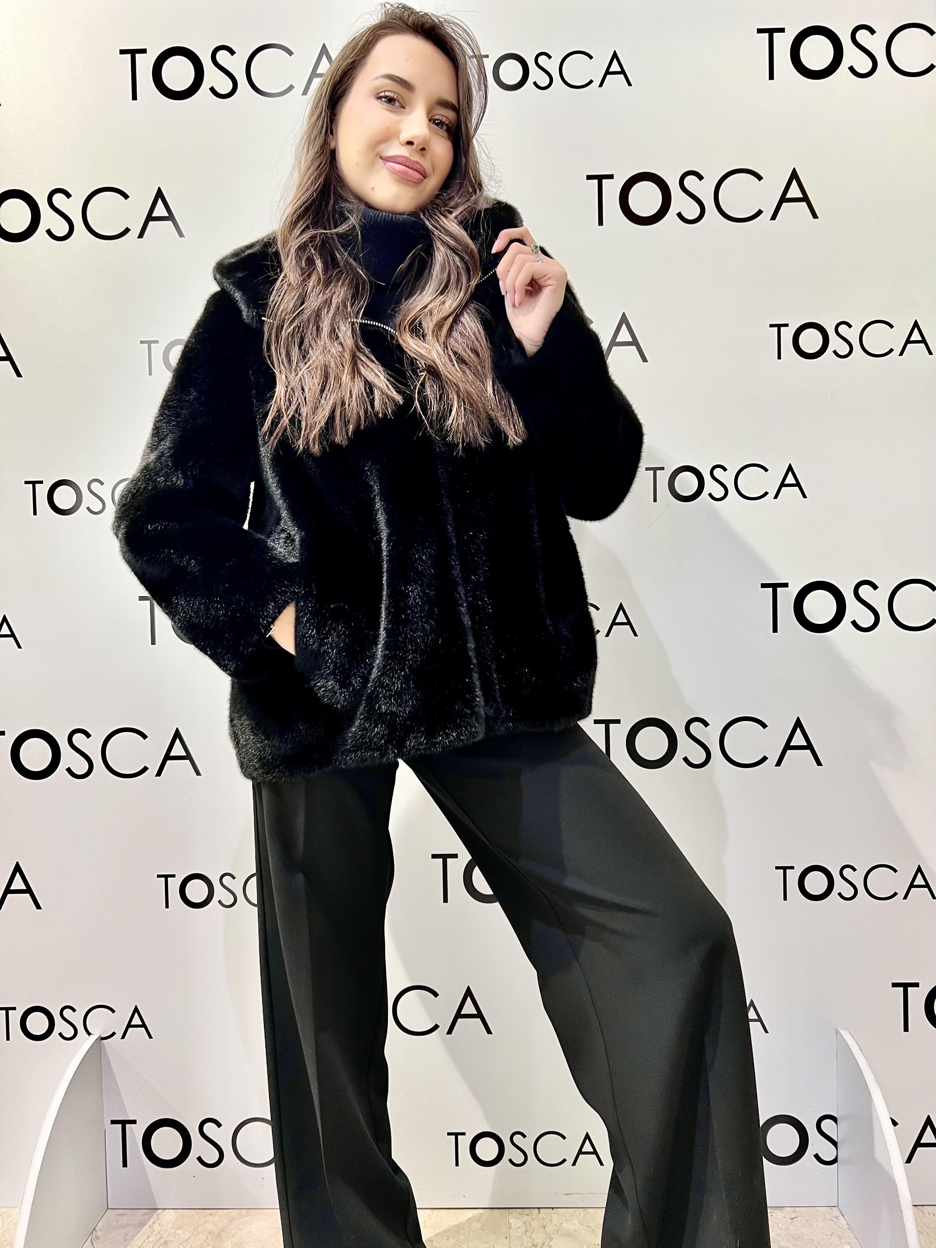 ecopelliccia corta nera ferone.1 S106YBFICANERO FERRONE