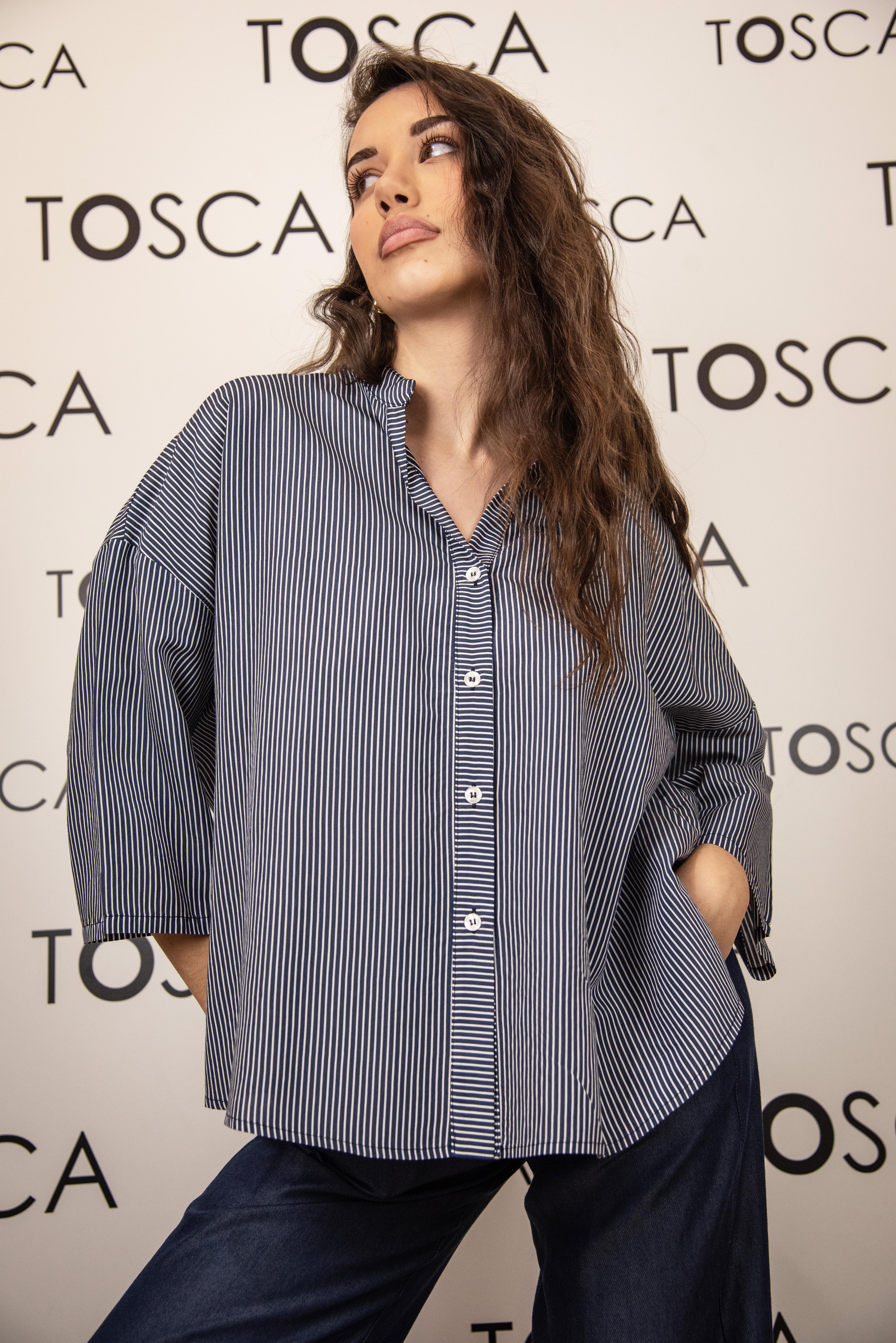 camicia rigata ferrone S7XBFMUCHOBLU/BIANCO FERRONE