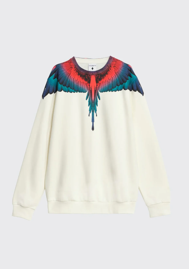 felpa girocollo con stampa ali county of milan S6CMMASW028OFF WHITE COUNTY OF MILAN MARCELO BURLON