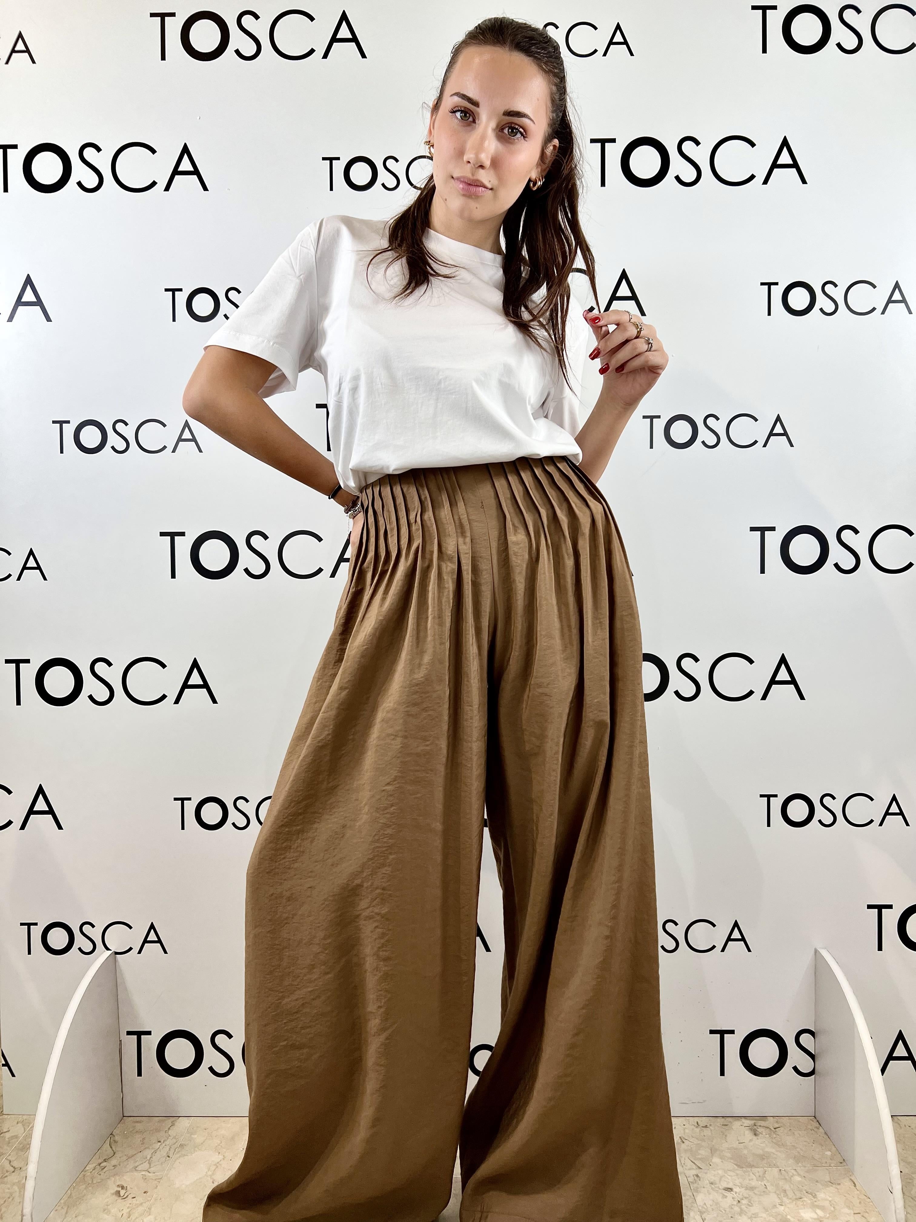pantaloni con pinces e coulisse souvenir