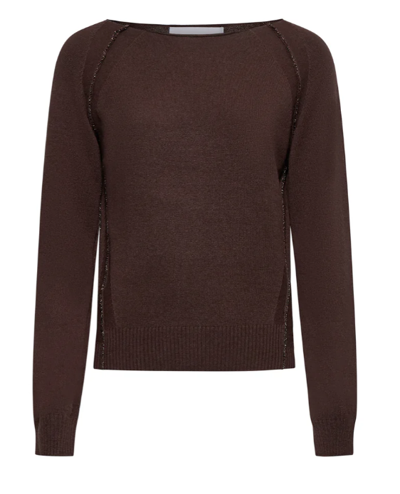 maglia girocollo minimal silvian heach GPA25241MAMARRONE SILVIAN HEACH