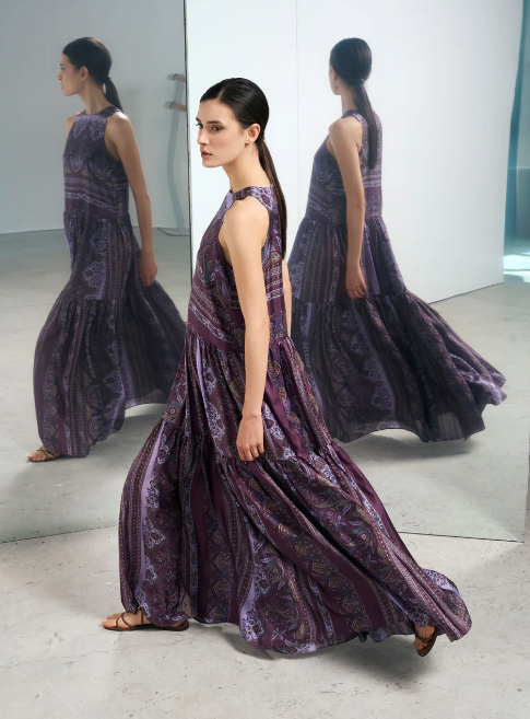 abito lungo seta ferrone S18XBFARDIENTEEFANTASIA UNICA FERRONE