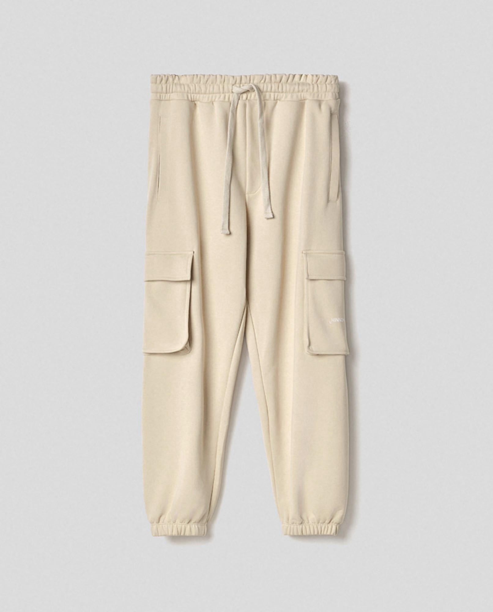 pantalone basico con tasconi in felpa safari hinnominate HMABM01376TMTF0012AVORIO HINNOMINATE