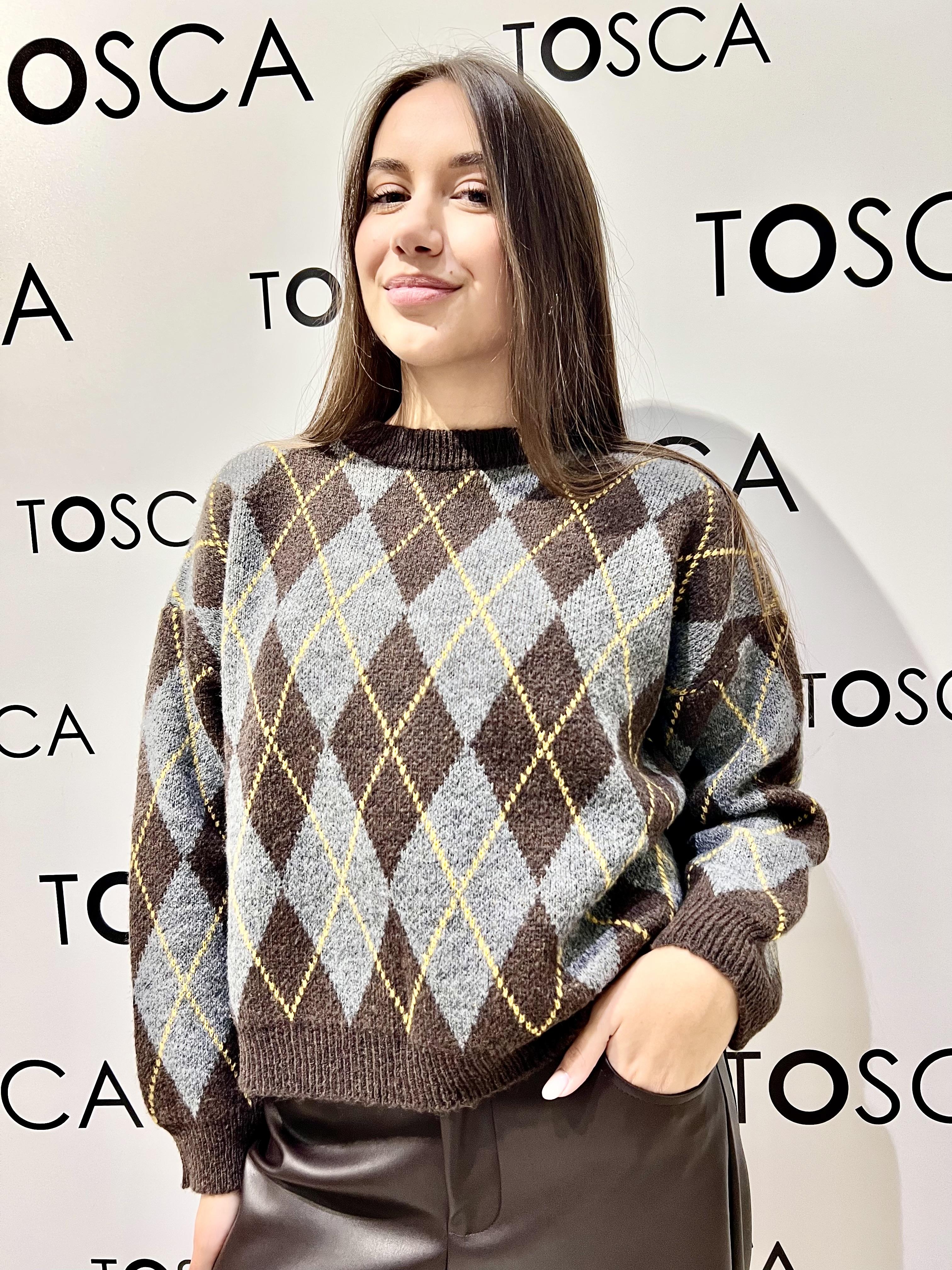 girocollo rombi 3M0971CNMORO-GRIGIO KONTATTO