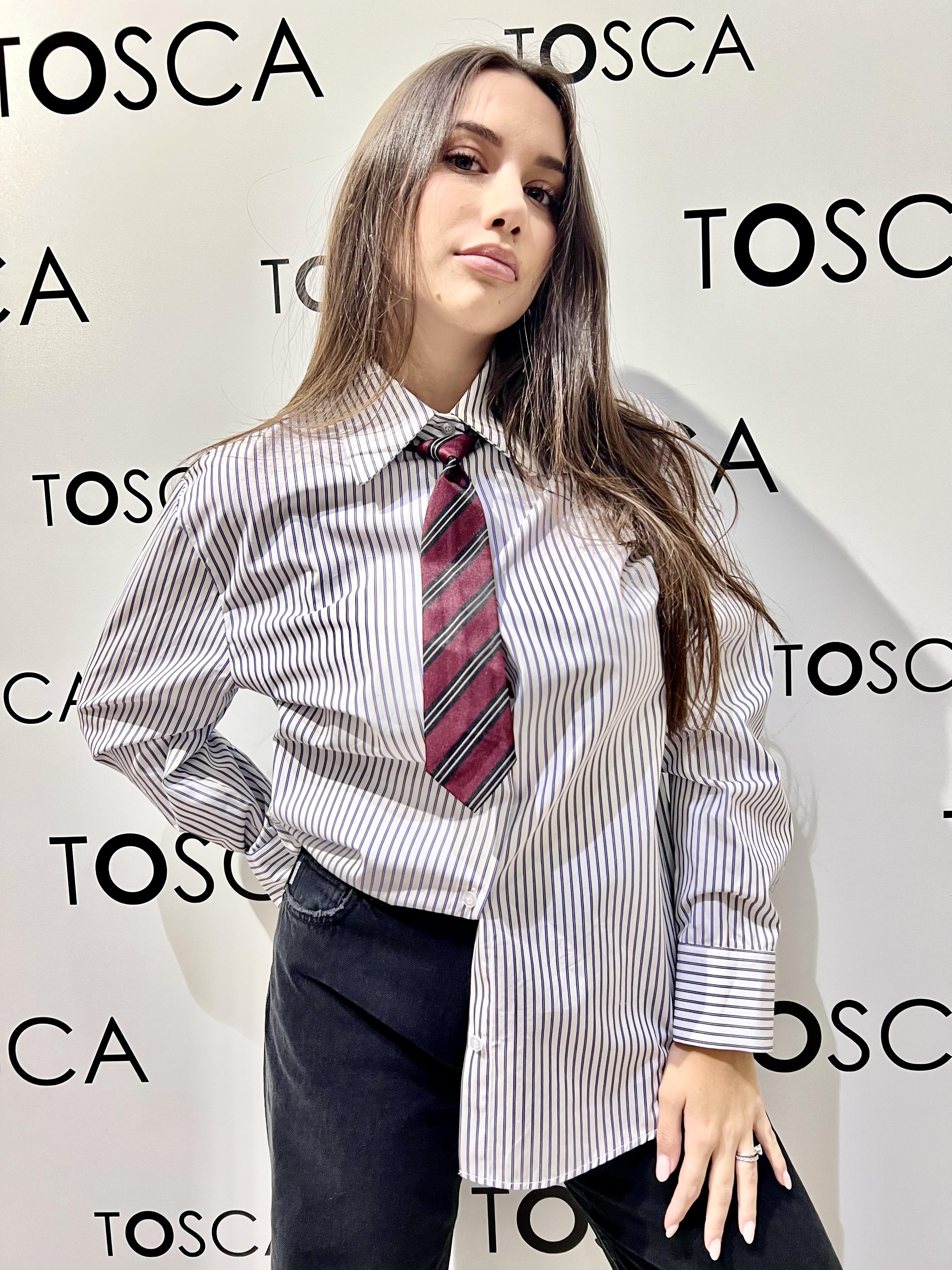 camicia a righe con cravatta vicolo TF1667FANTASIA UNICA VICOLO