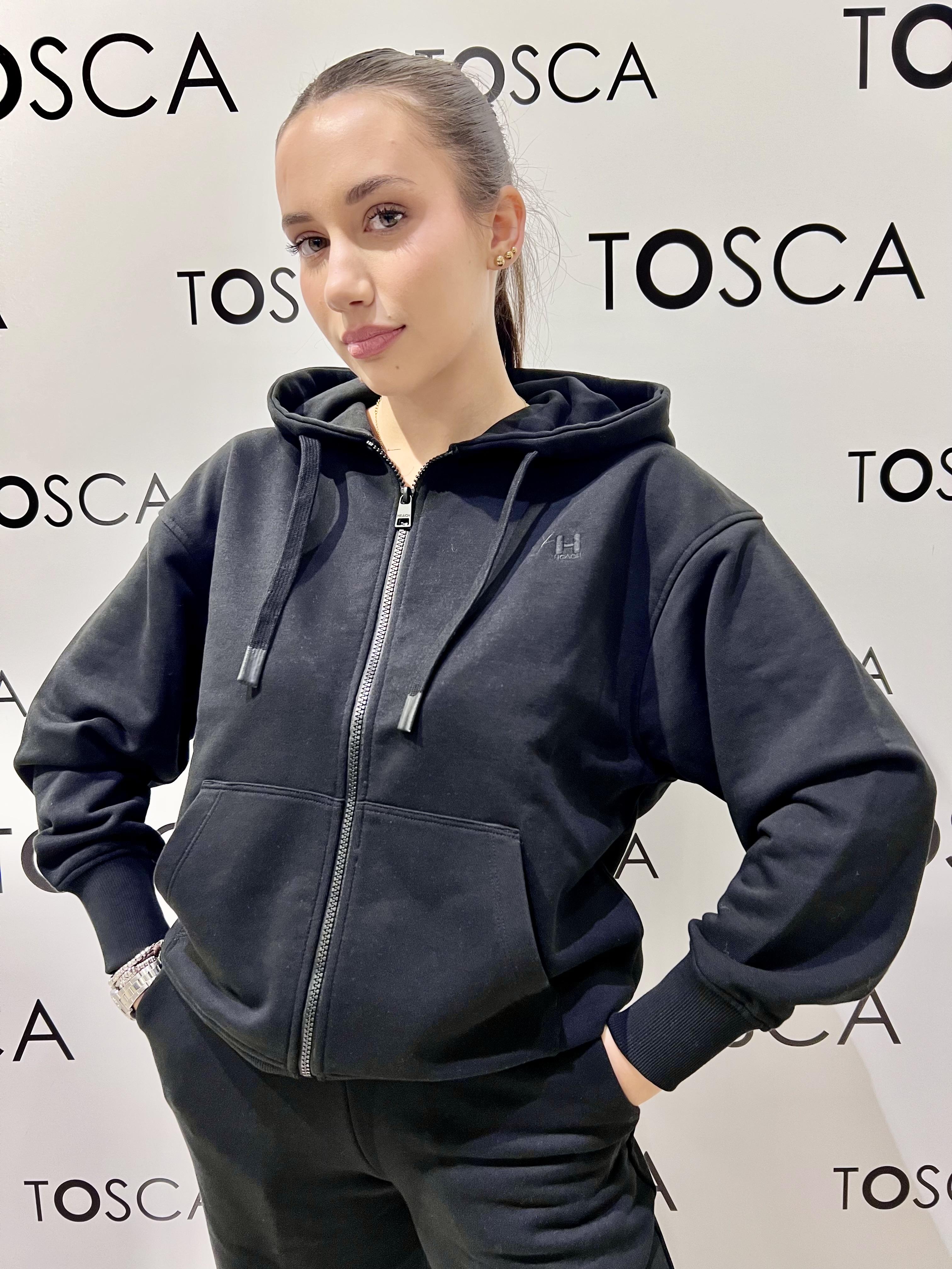 felpa con zip e cappuccio silvian heach GPA25115FENERO SILVIAN HEACH