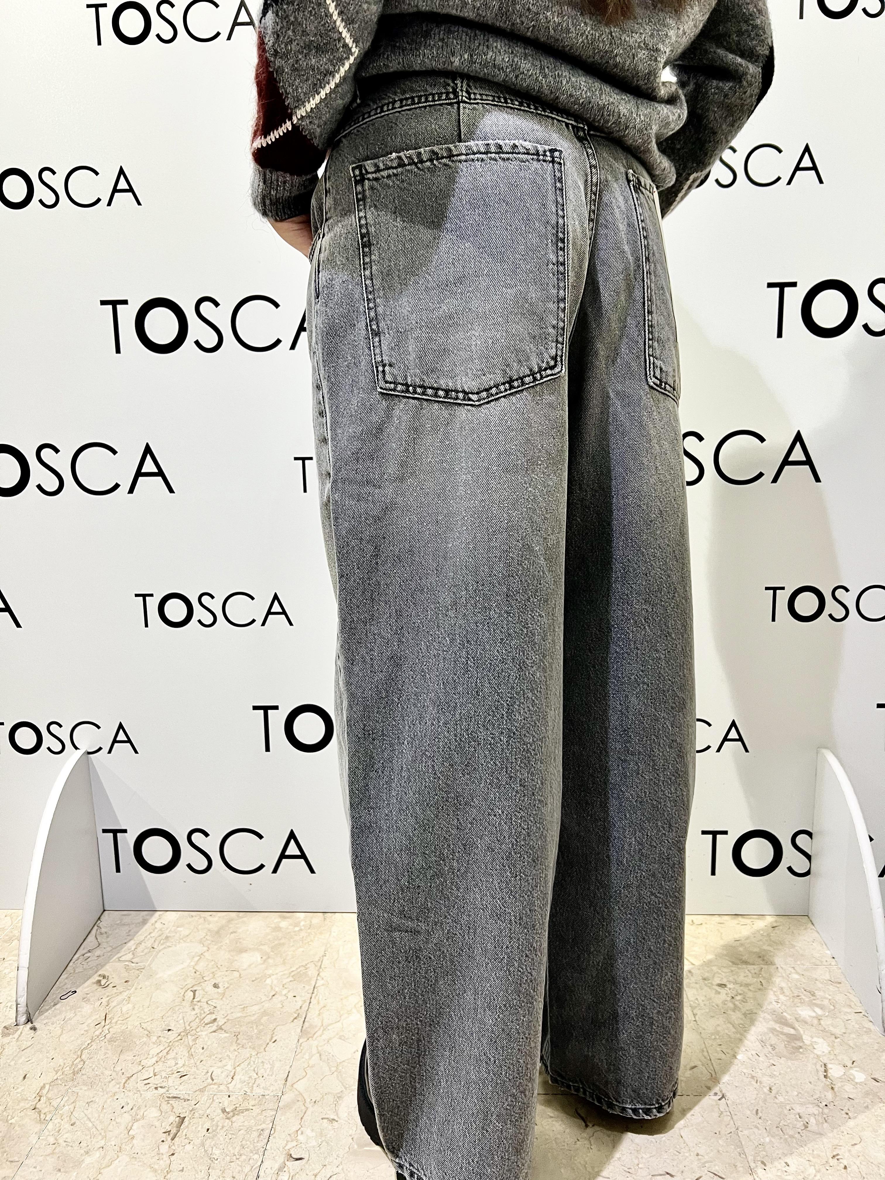 jeans mia ampio modello cinque tasche DF5096GRIGIO VICOLO