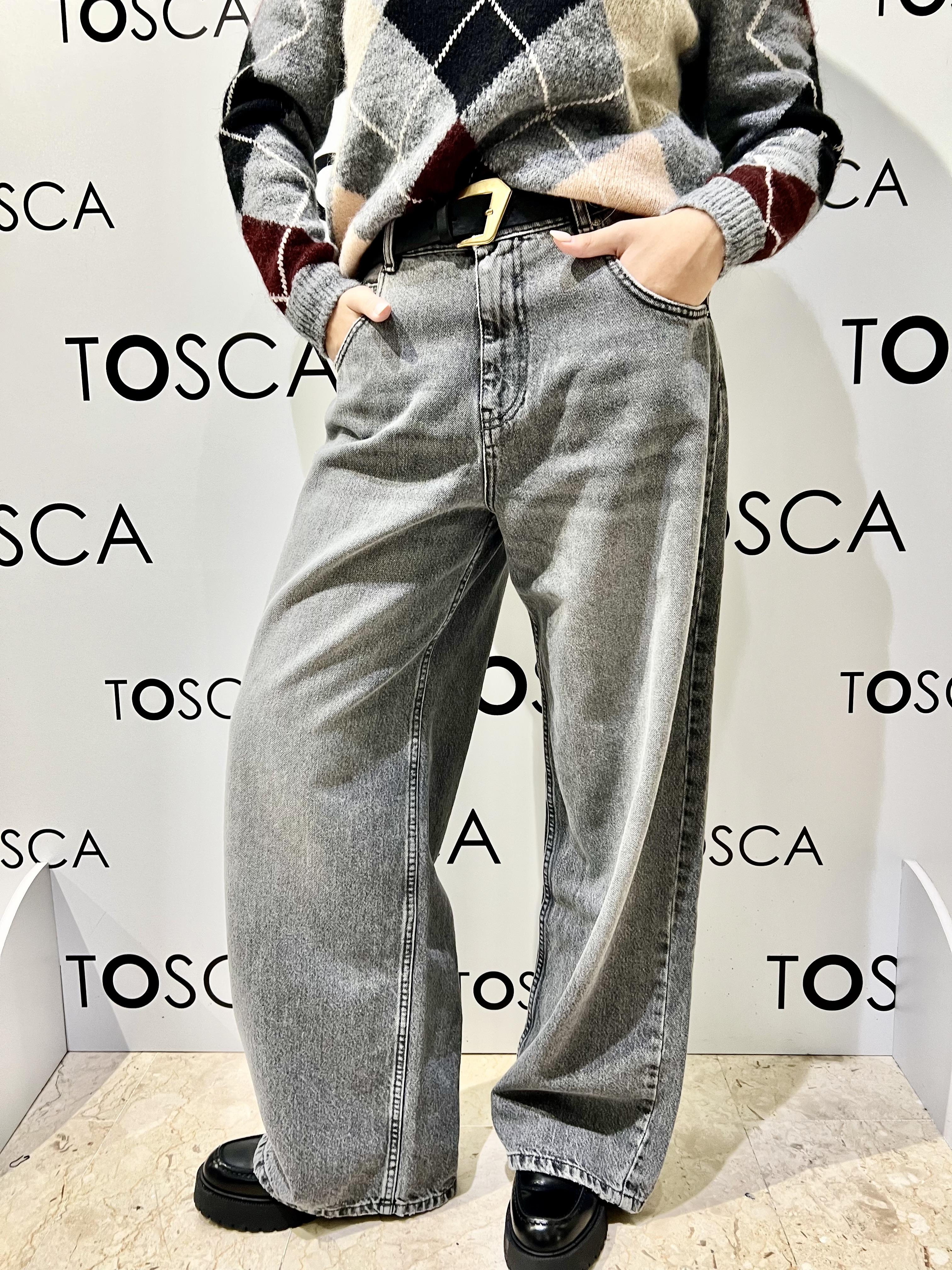 jeans mia ampio modello cinque tasche DF5096GRIGIO VICOLO