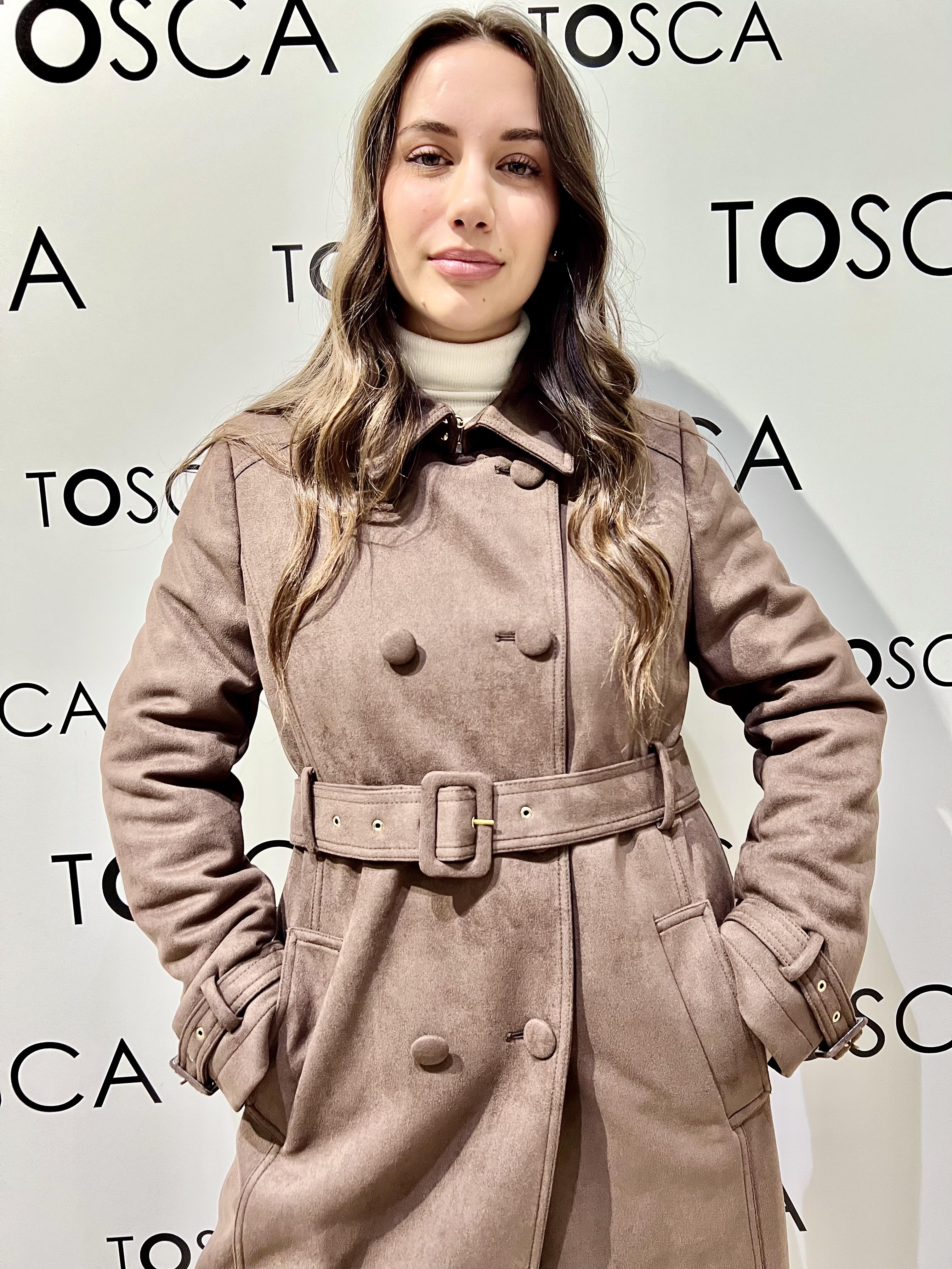 trench in eco daino con cintura WW20314MORO WHITE WISE