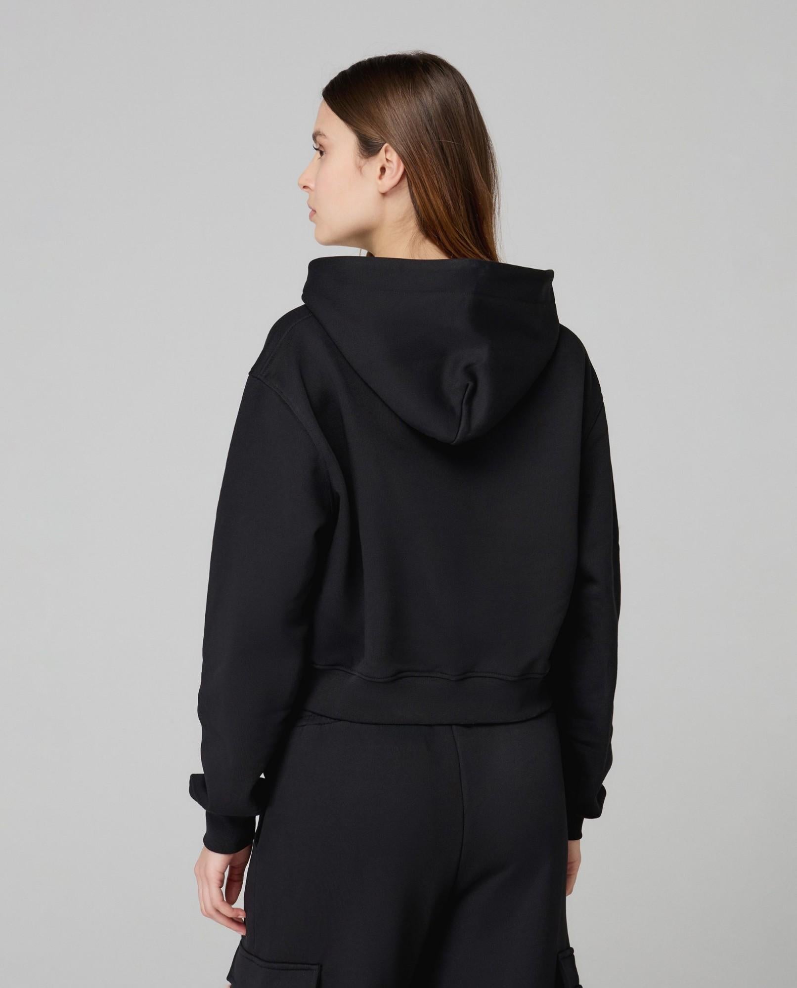 felpa corta cappuccio basica HMABW01935TMTF0012NERO HINNOMINATE