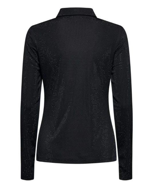 camicia nera con lavorazione brillante silvian heach GPA25018CANERO SILVIAN HEACH