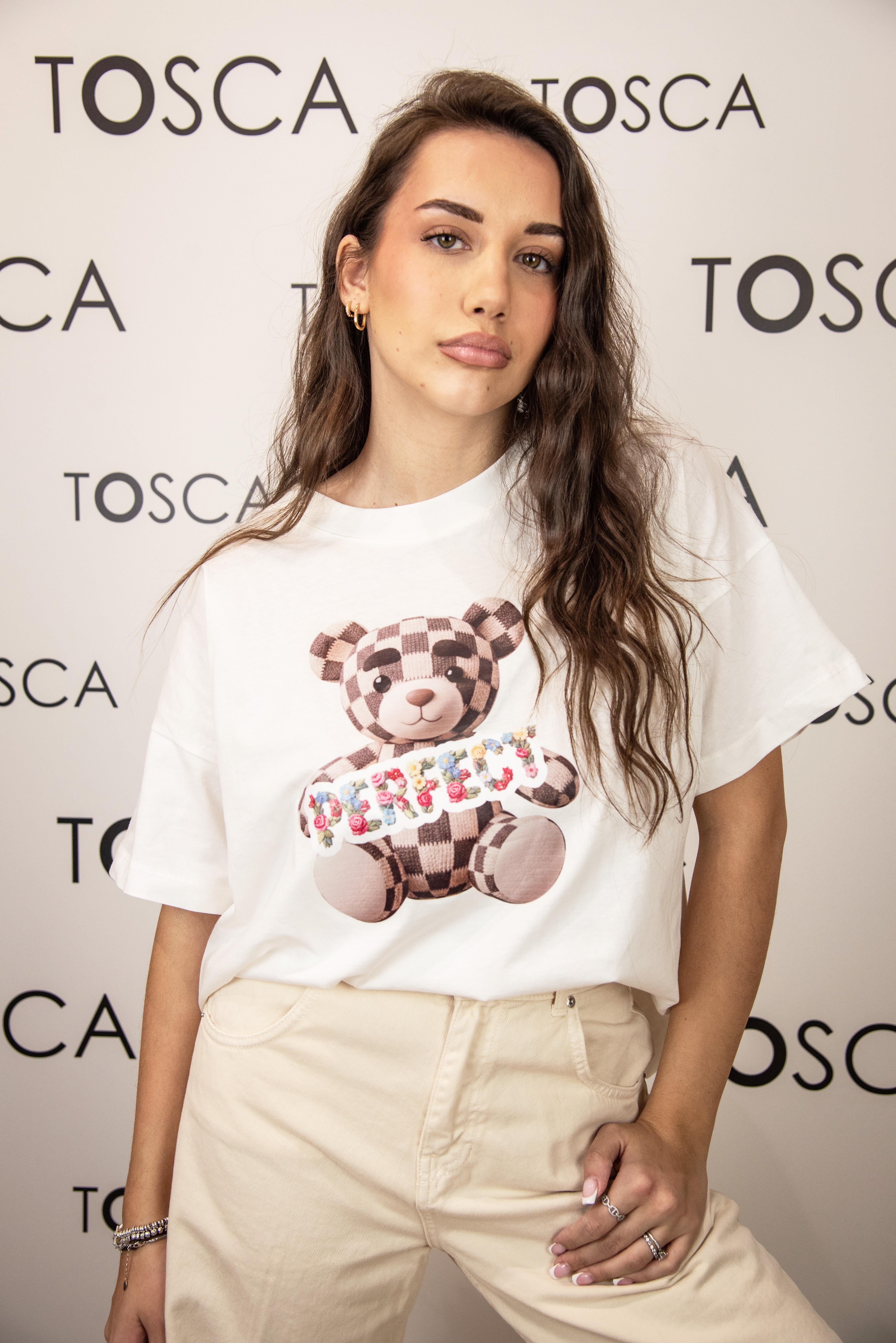 t-shirt con con stampa vicolo RAB0198BIANCO VICOLO