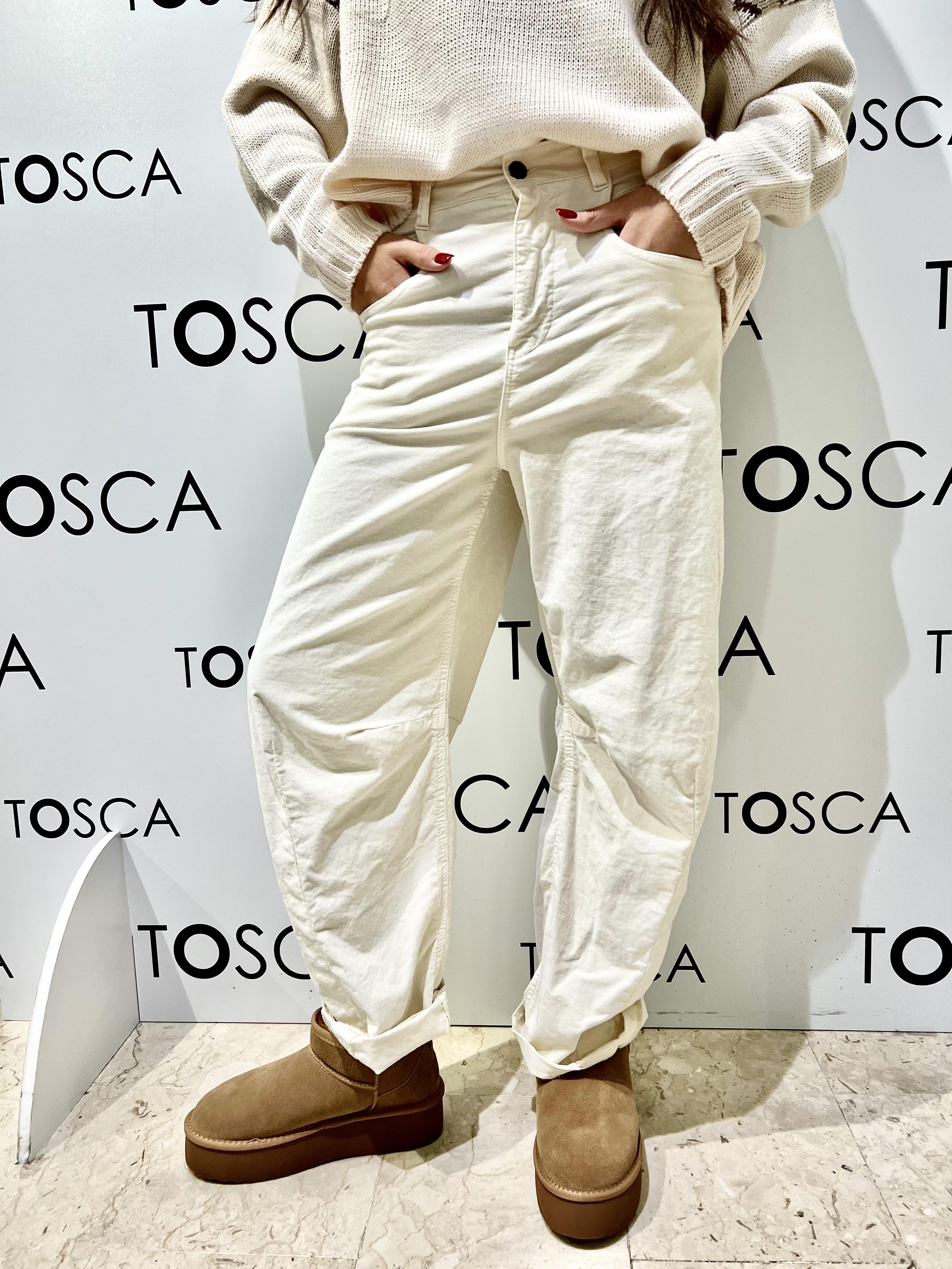 pantaloni in velluto liscio haveone PFW-P270AVORIO HAVEONE