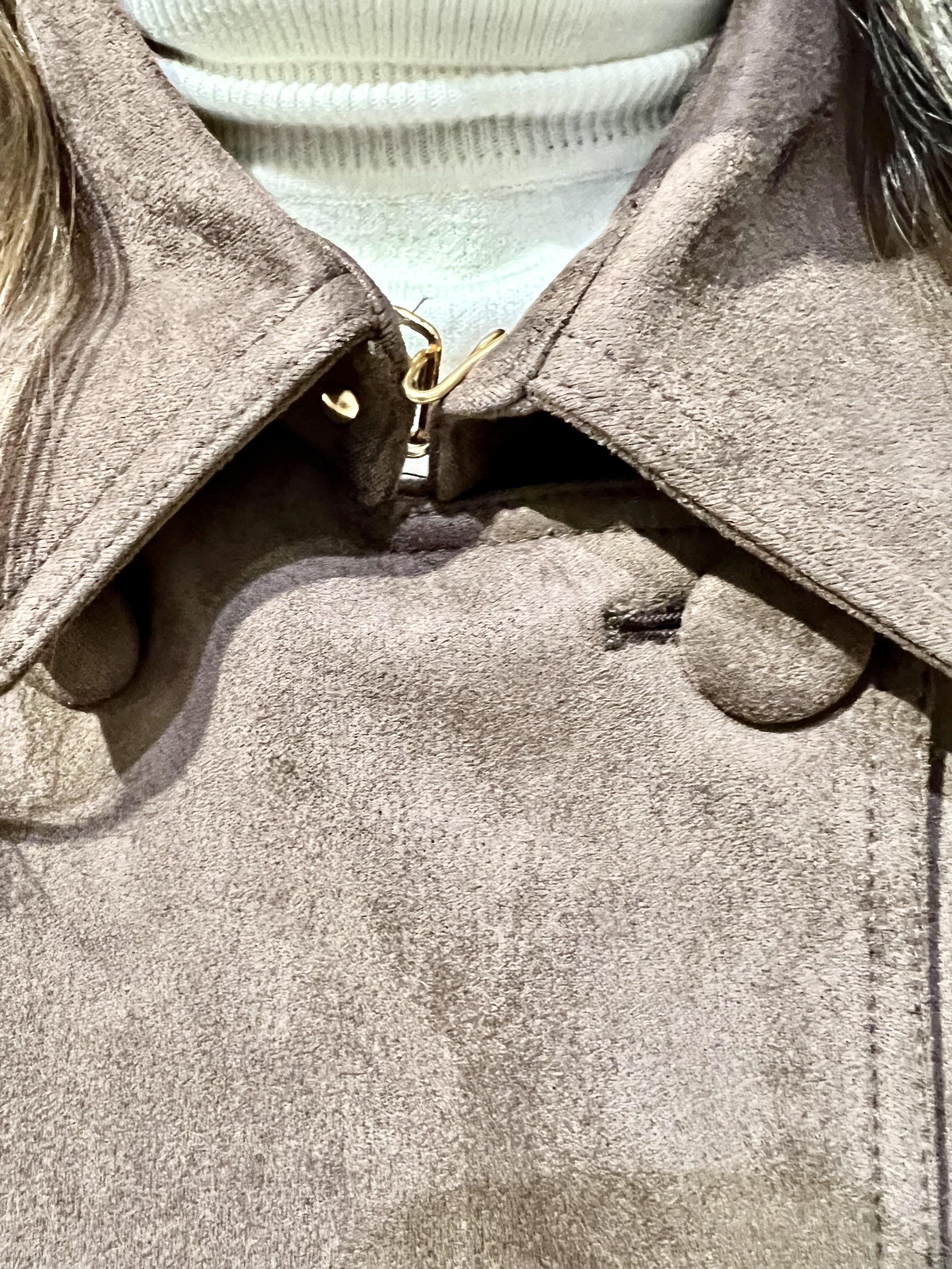 trench in eco daino con cintura WW20314MORO WHITE WISE