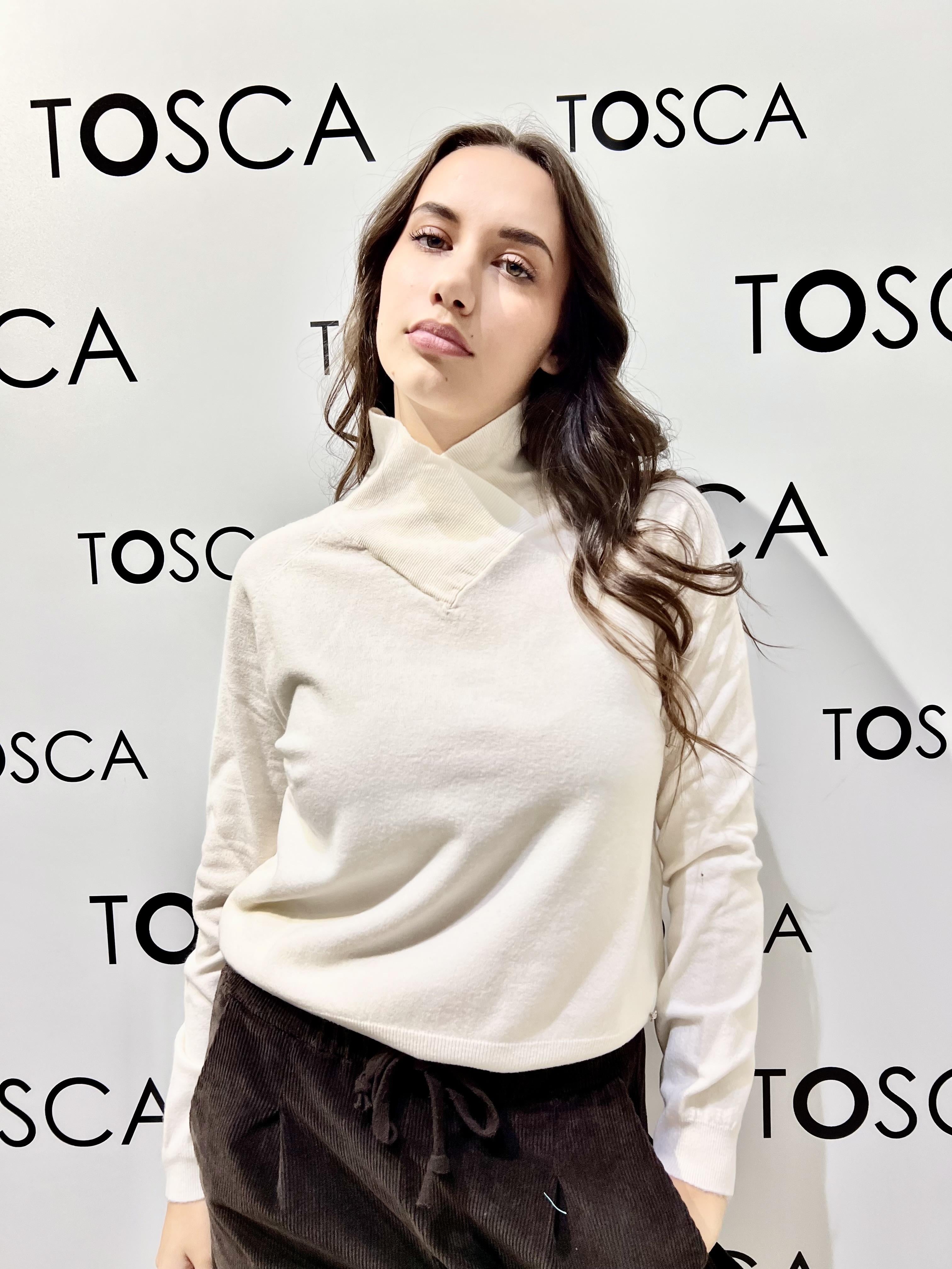 dolcevita collo incrociato viscosa lana WW20012 WHITE WISE