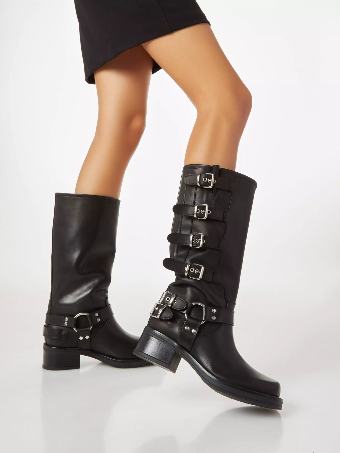 Biker In Pelle Con Fibbie Ovyé