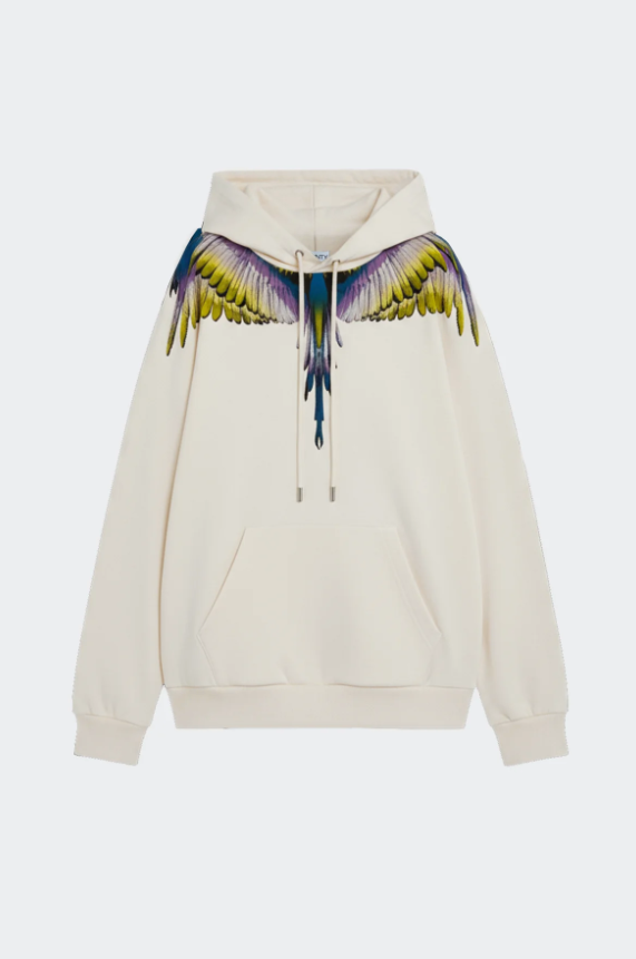 hoodie mant stampa aquila F5CAMAHS030CREMA COUNTY OF MILAN MARCELO BURLON