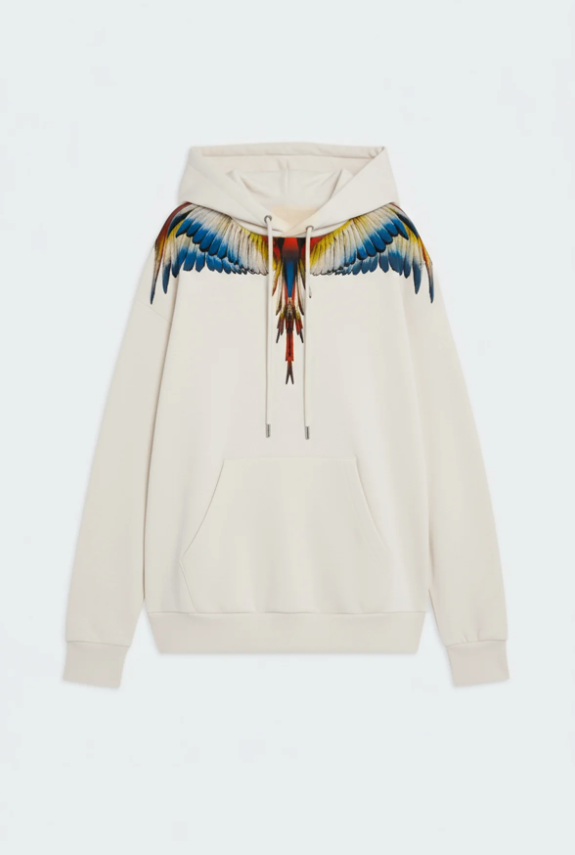 hoodie mant stampa aquila F5CAMAHS059CREMA COUNTY OF MILAN MARCELO BURLON