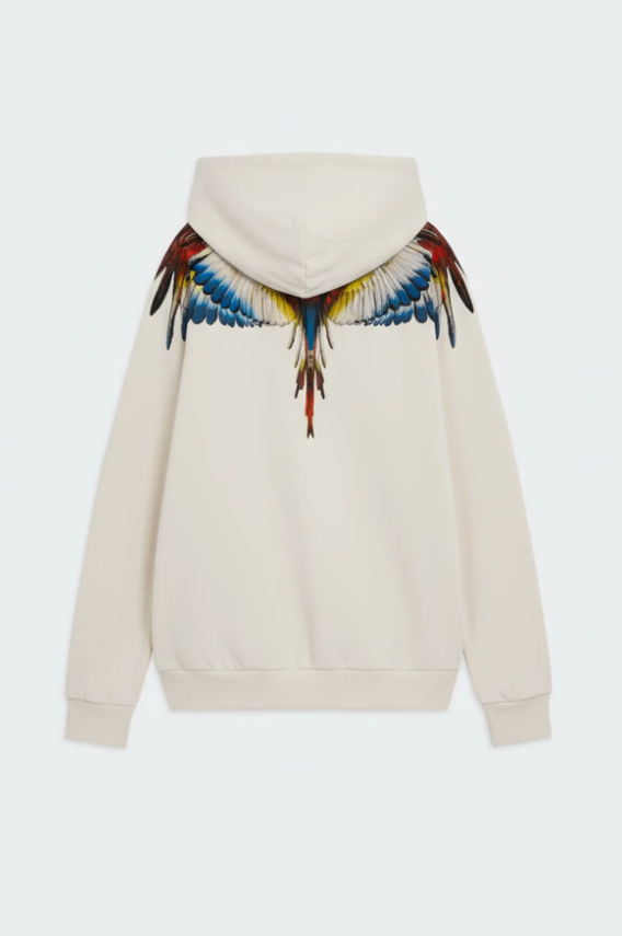 hoodie mant stampa aquila F5CAMAHS059CREMA COUNTY OF MILAN MARCELO BURLON