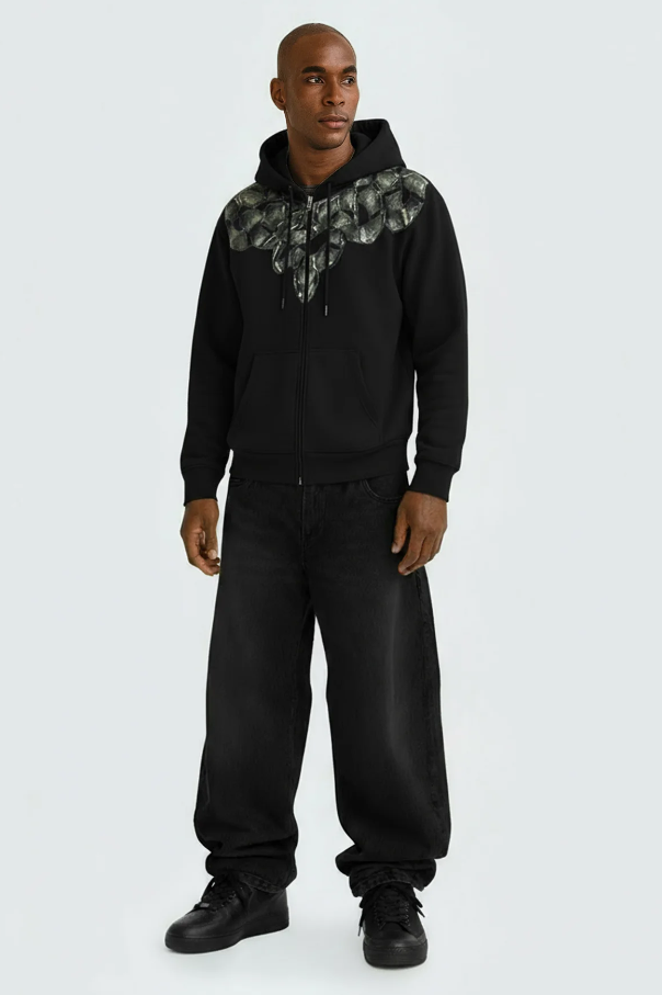 hoodie mant stampa serpenti F5CAMASH042NERO COUNTY OF MILAN MARCELO BURLON