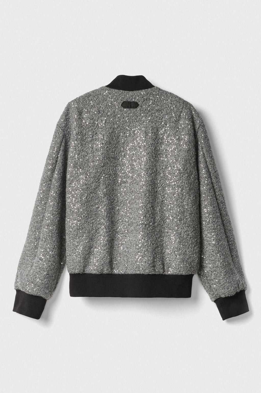 bomber college in panno con paillettes grigio ferro gaëlle paris 