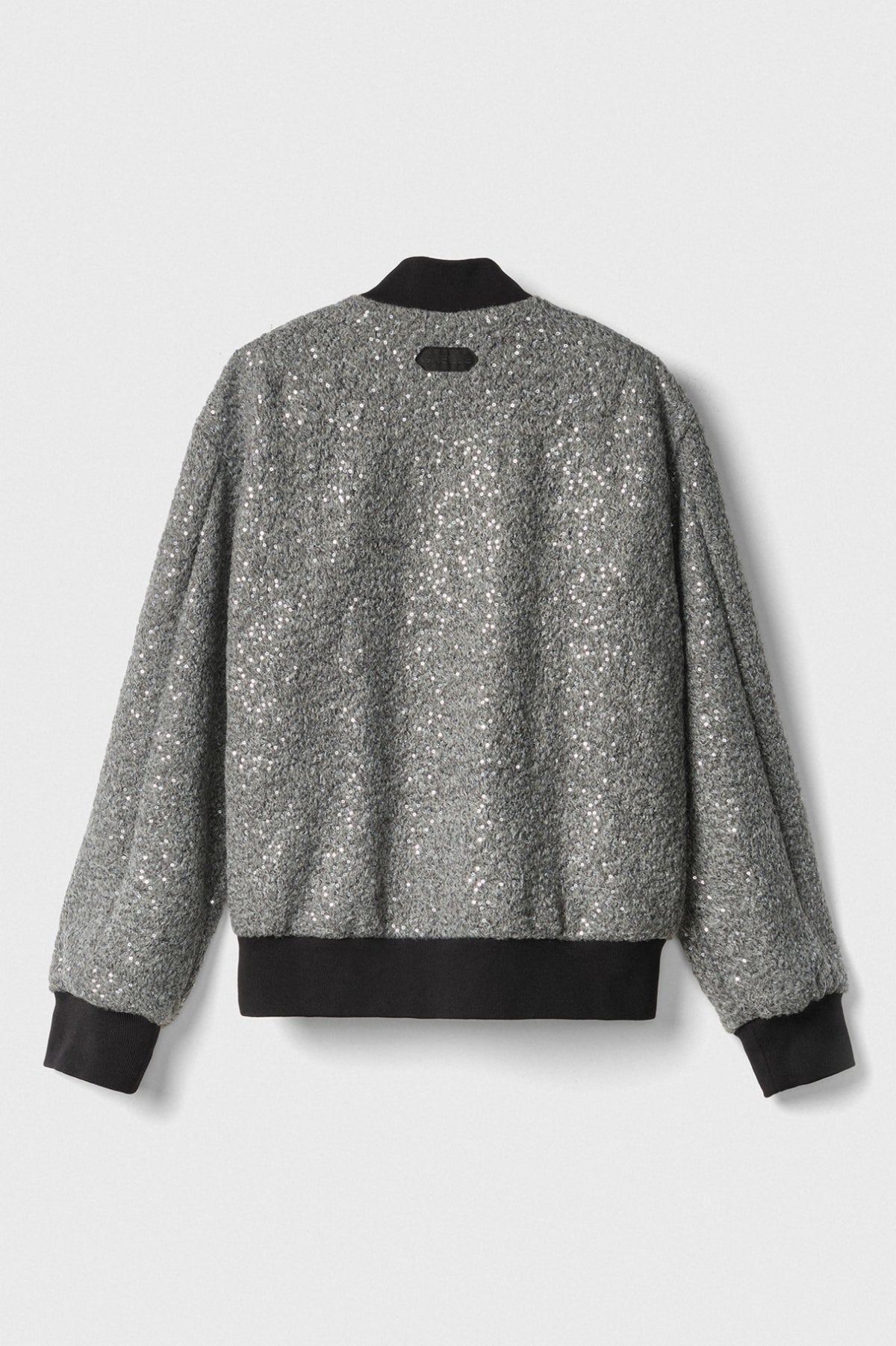 bomber college in panno con paillettes grigio ferro gaëlle paris 
