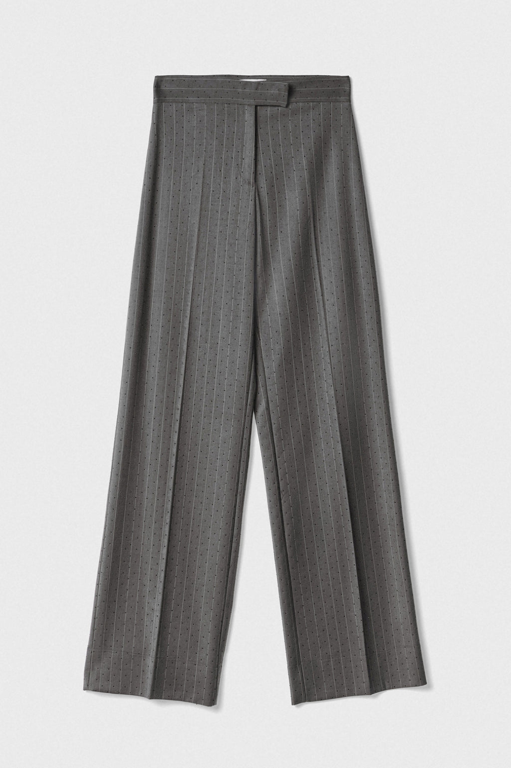 pantalone dritto a vita regular con stiro in piega grigio ferro gaëlle paris 
