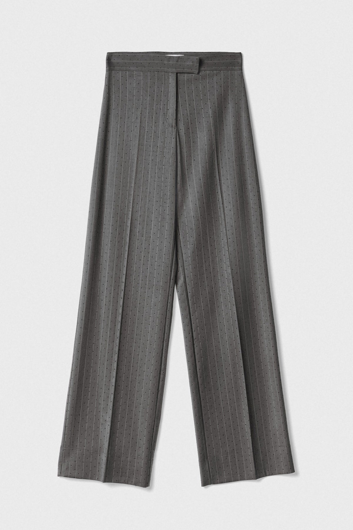 pantalone dritto a vita regular con stiro in piega grigio ferro gaëlle paris 