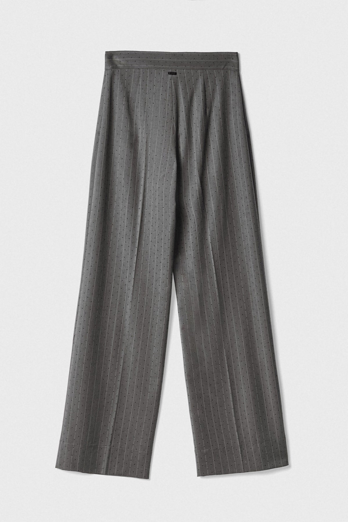 pantalone dritto a vita regular con stiro in piega grigio ferro gaëlle paris 