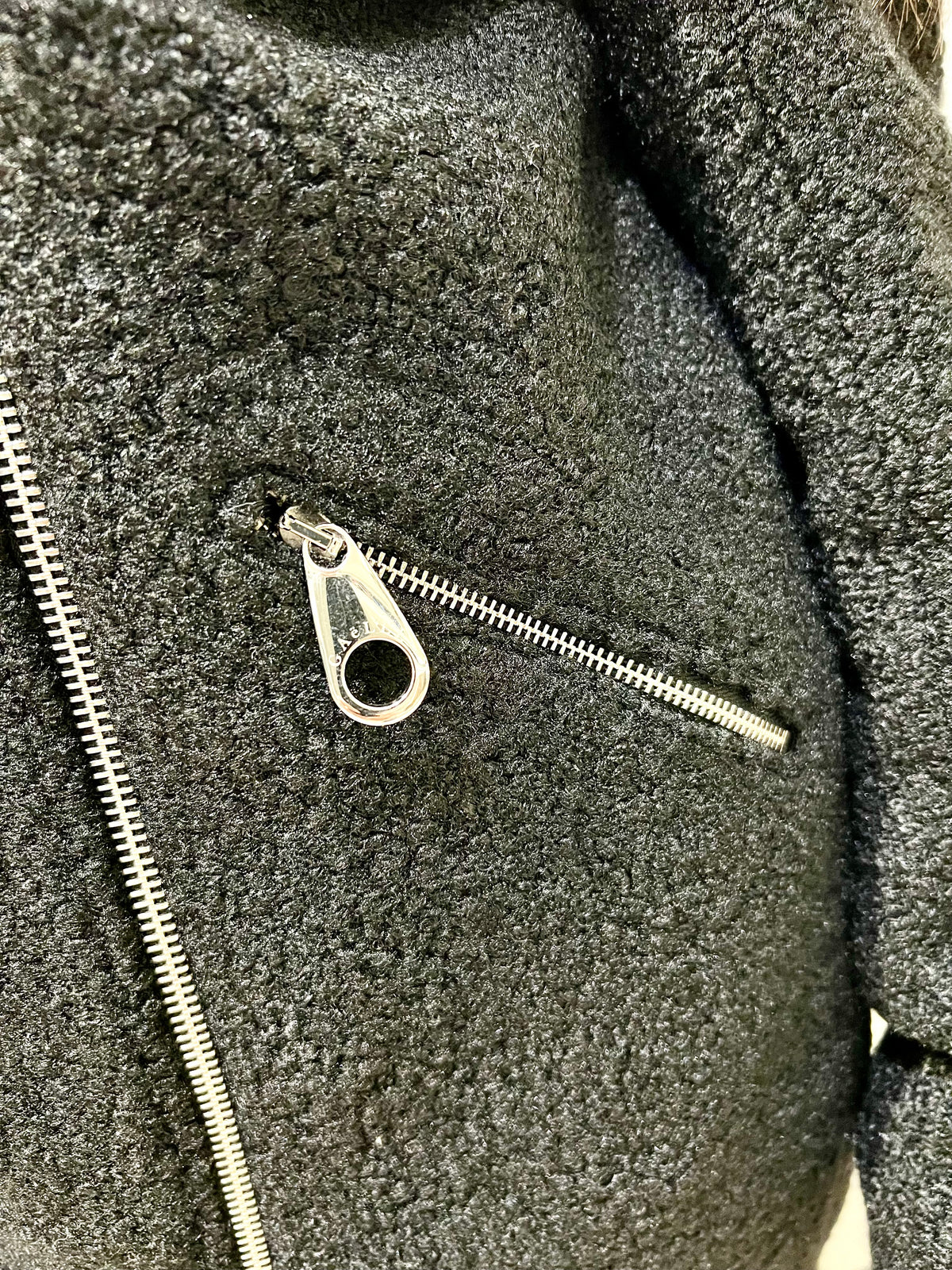 cappotto lungo in panno stile chiodo 