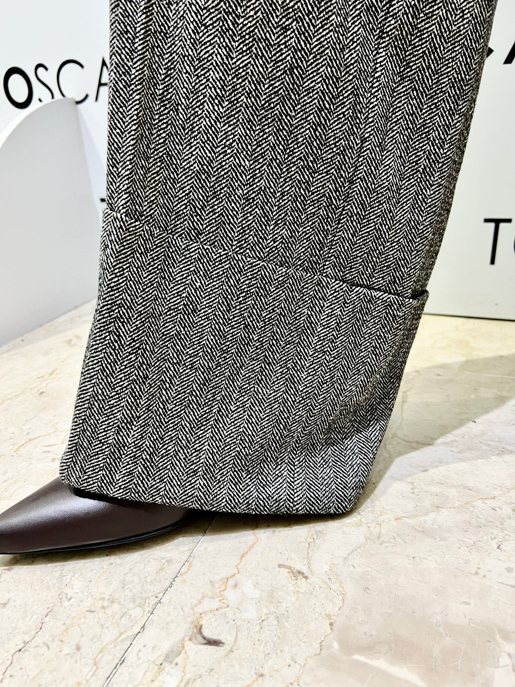 pantalone dritto a vita regular con stiro in piega grigio gaëlle paris<BR/> 