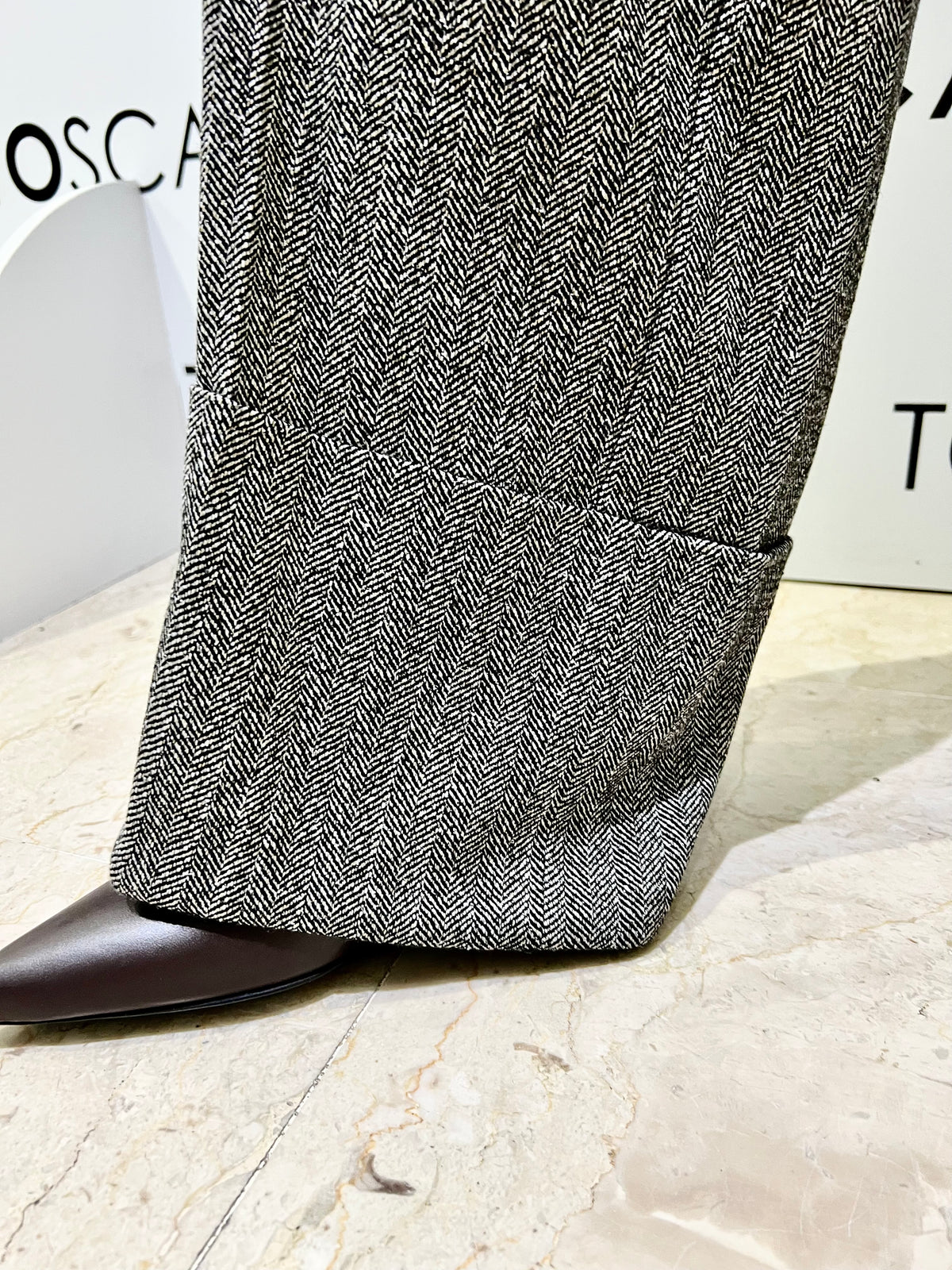 pantalone dritto a vita regular con stiro in piega grigio gaëlle paris<BR/> 