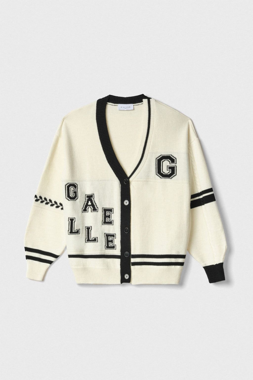 cardigan in maglieria con ricamo logo off white gaëlle paris 