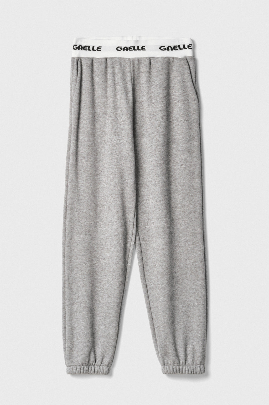 pantalone in maglia con smacchinato in vita grigio ferro gaëlle paris 