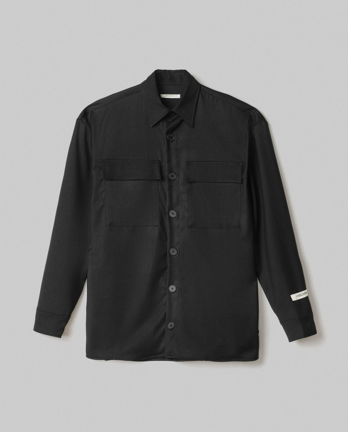 camicia in twill con tasche sul davanti nero hinnominate 
