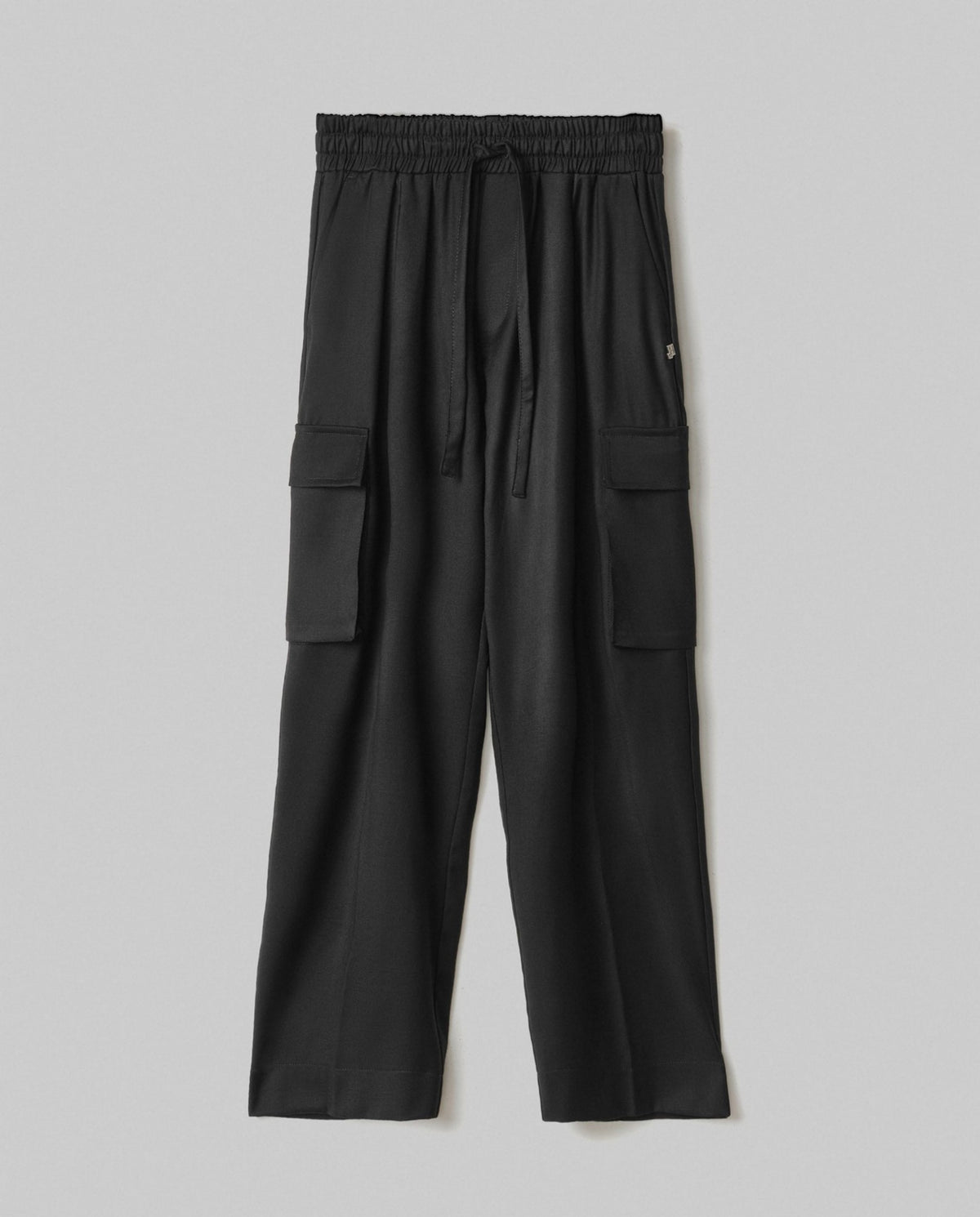 pantalone in twill con tasconi laterali nero hinnominate 