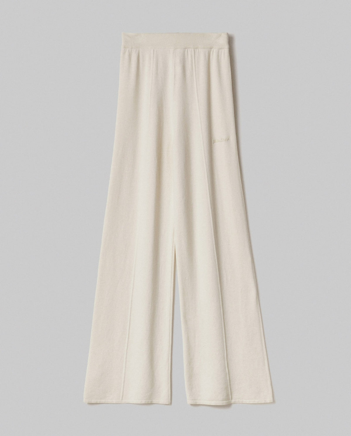 pantalone in maglia a palazzo con nervature bianco burro hinnominate 