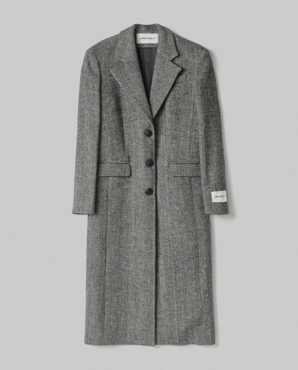 cappotto lungo spigato monopetto nero hinnominate 