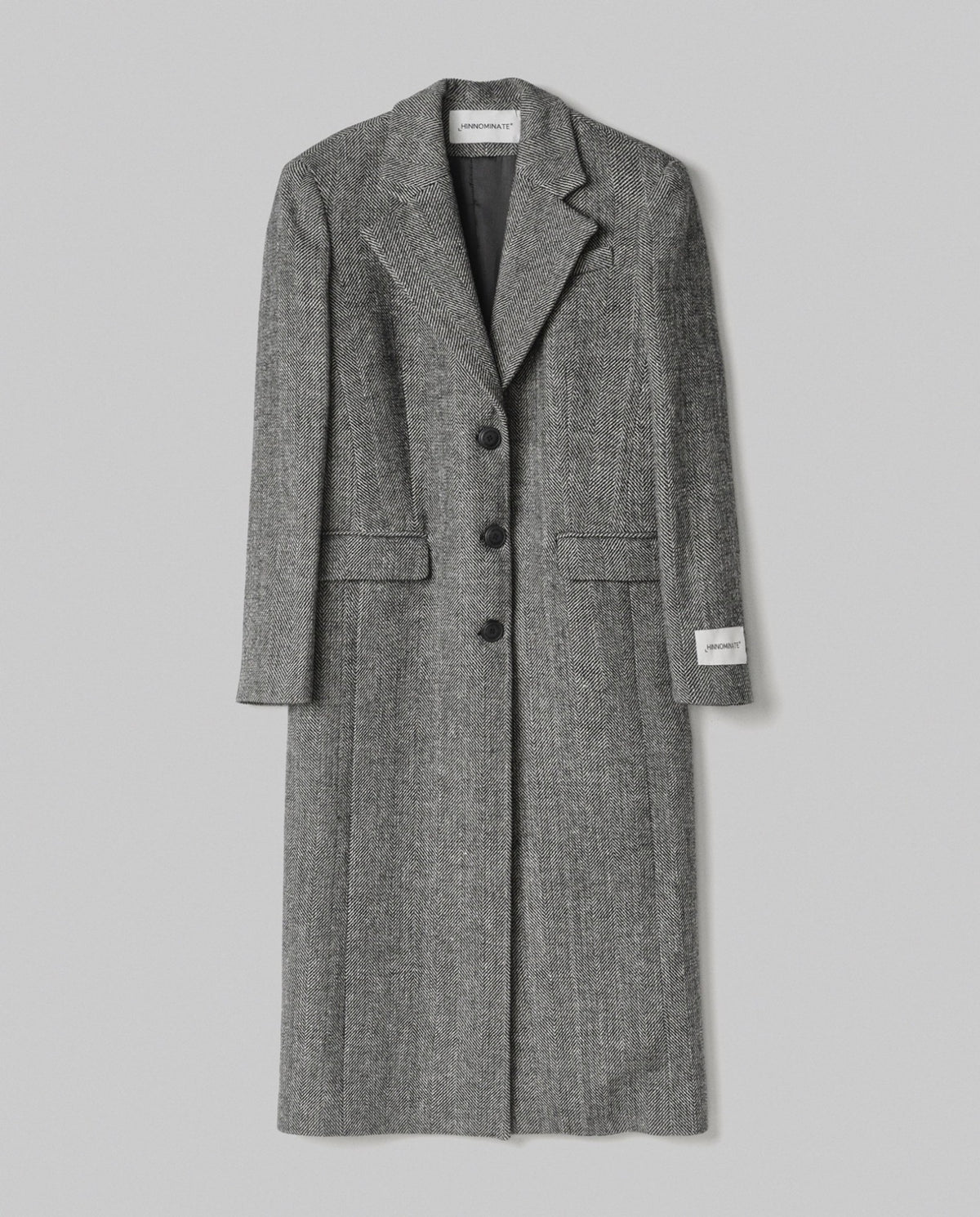 cappotto lungo spigato monopetto nero hinnominate 