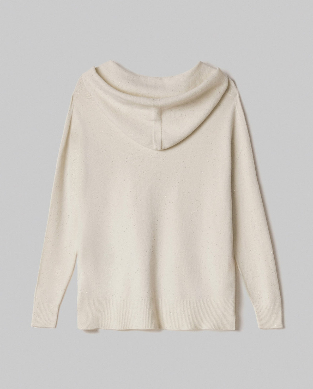 maglia cappuccio con paillettes piu' lunga sul dietro hinnominate 