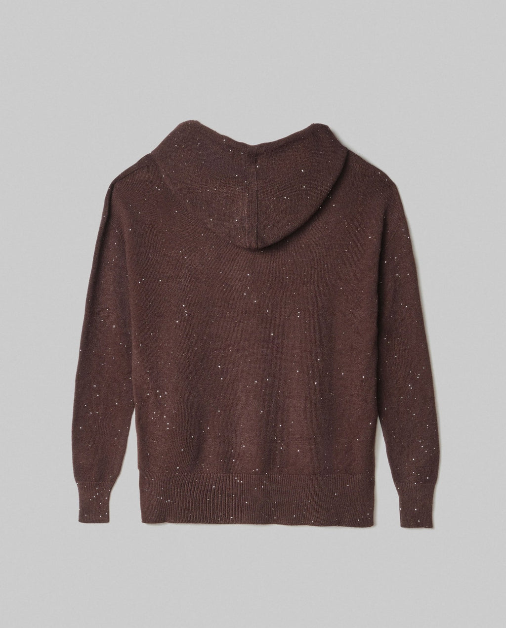 maglia cappuccio con paillettes piu' lunga sul dietro hinnominate 