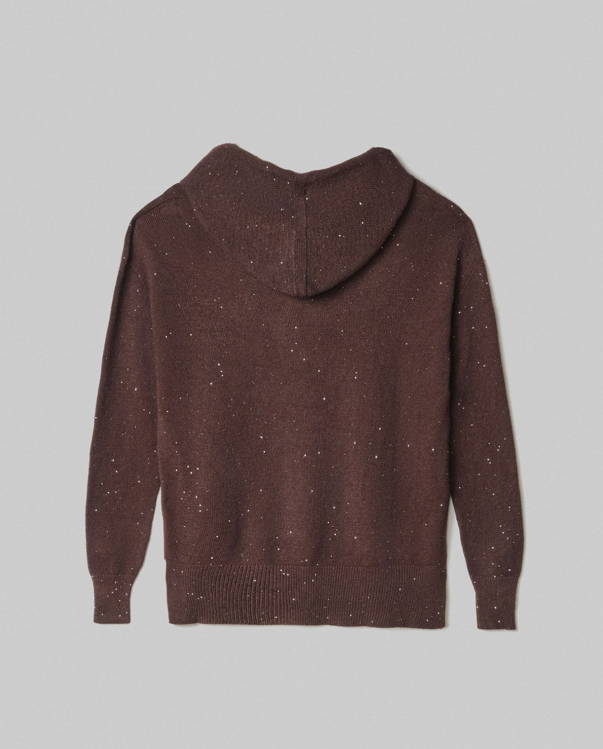 maglia cappuccio con paillettes piu' lunga sul dietro hinnominate 