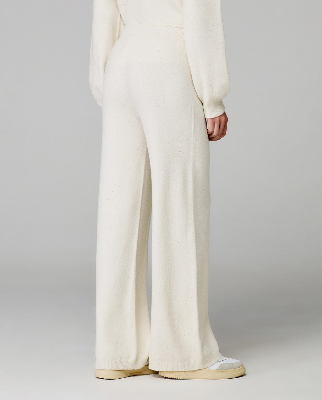 pantalone dritto in maglia con paillettes hinnominate 