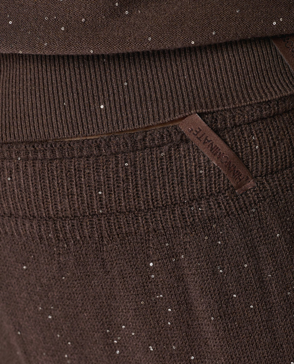 pantalone dritto in maglia con paillettes hinnominate 